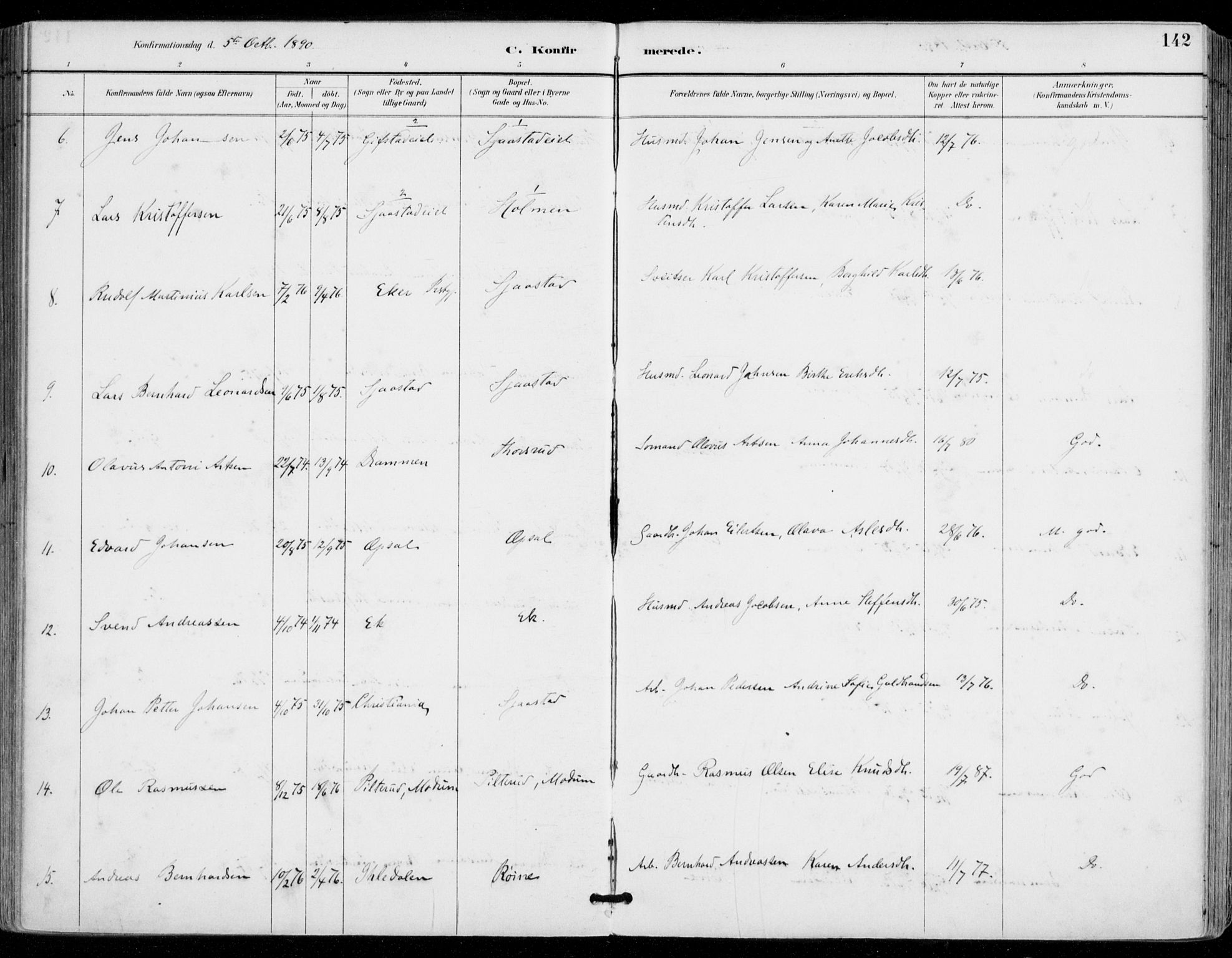 Sylling kirkebøker, AV/SAKO-A-247/F/Fa/L0001: Parish register (official) no. 1, 1883-1910, p. 142