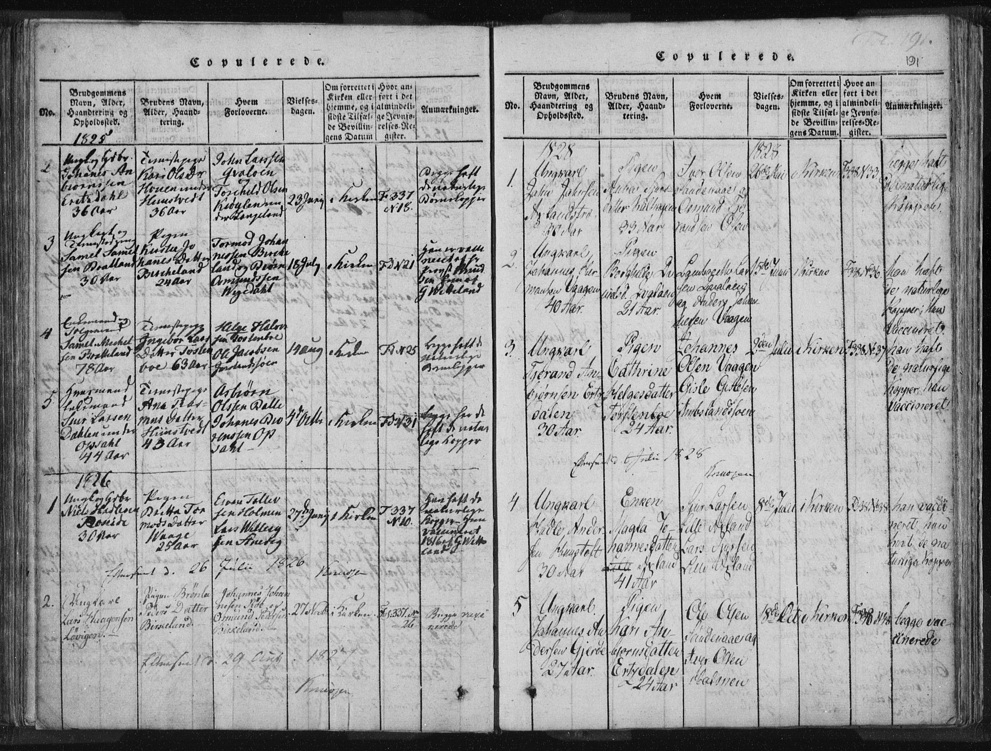 Vikedal sokneprestkontor, AV/SAST-A-101840/01/IV: Parish register (official) no. A 5, 1817-1850, p. 191