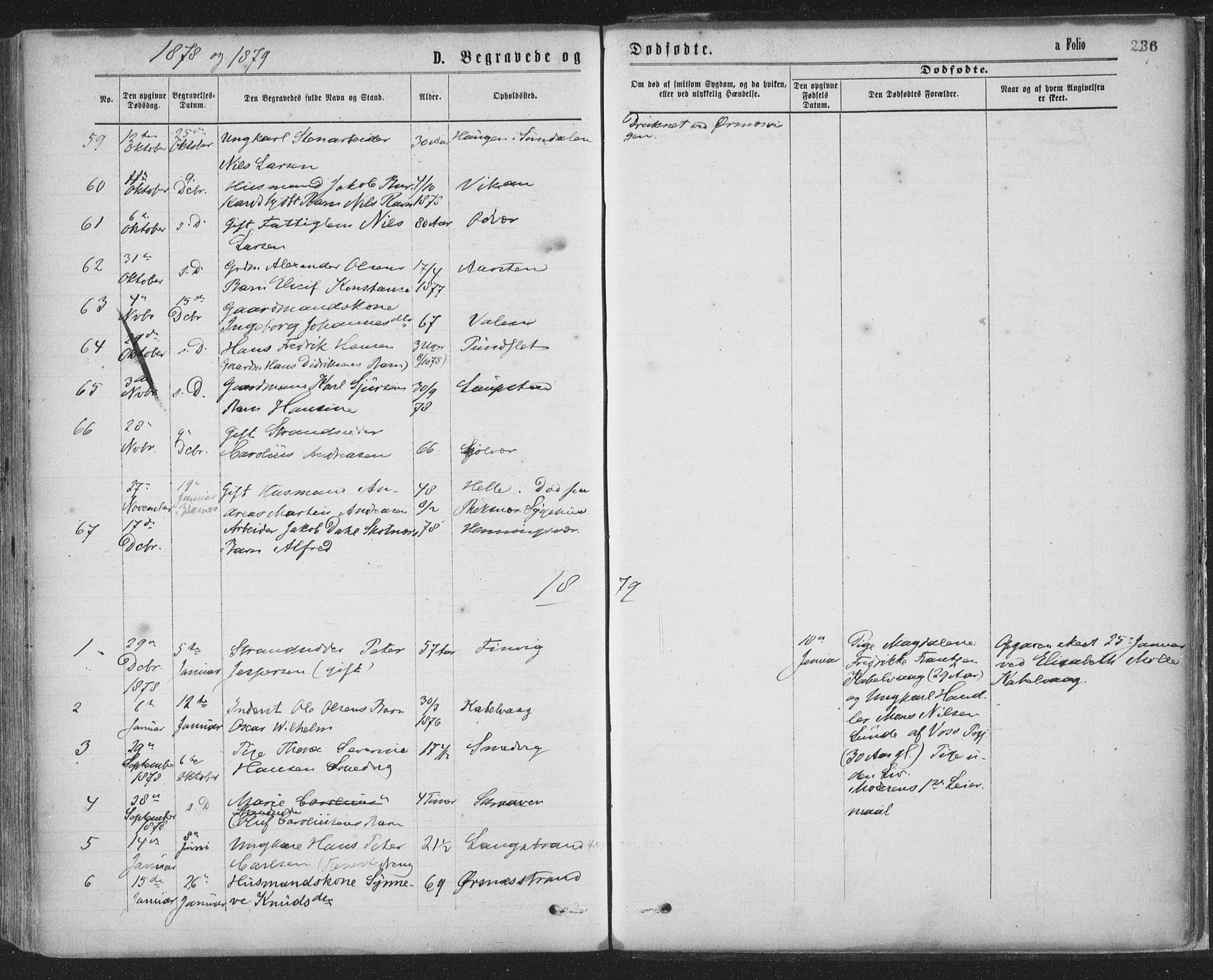 Ministerialprotokoller, klokkerbøker og fødselsregistre - Nordland, AV/SAT-A-1459/874/L1058: Parish register (official) no. 874A02, 1878-1883, p. 236