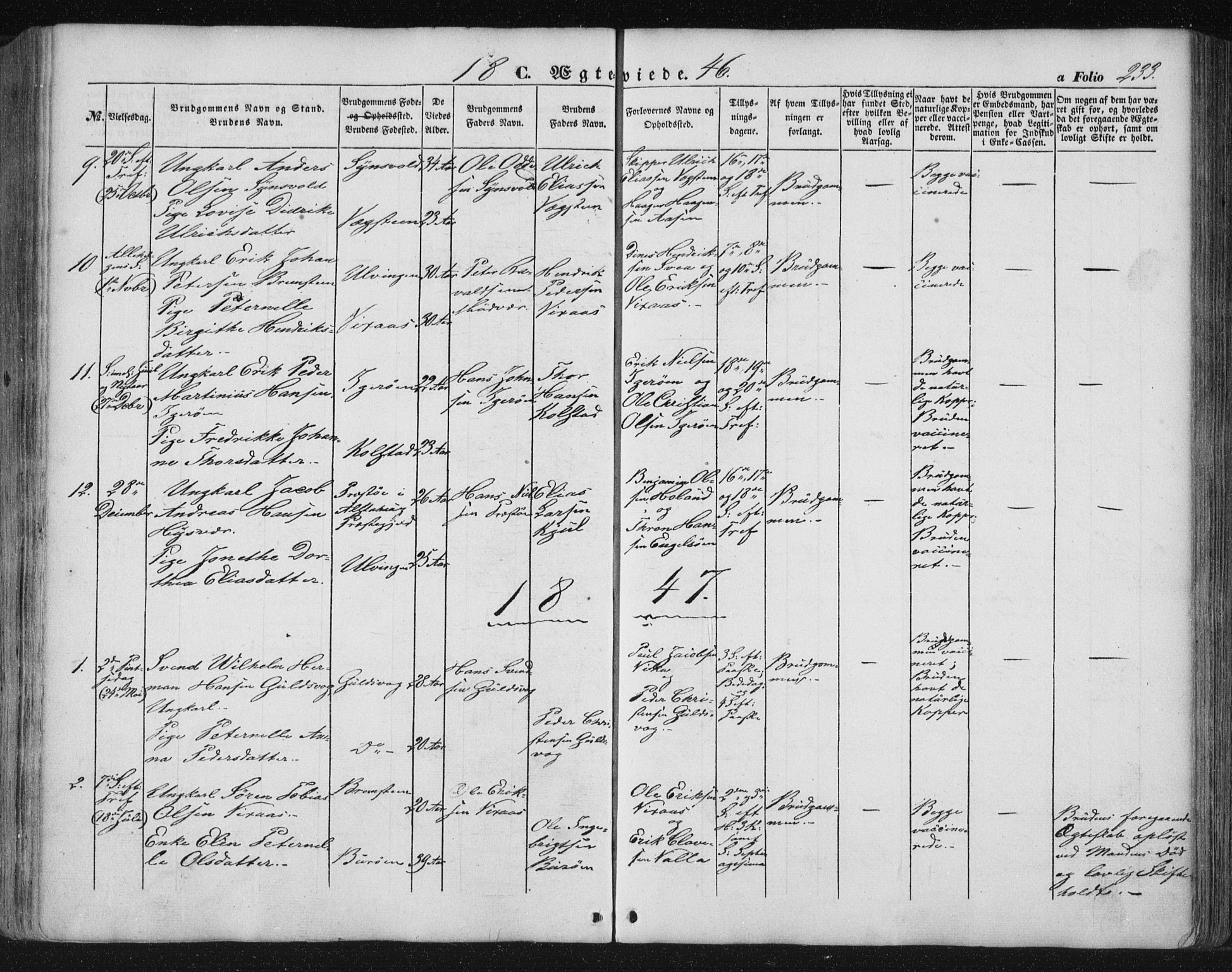 Ministerialprotokoller, klokkerbøker og fødselsregistre - Nordland, AV/SAT-A-1459/816/L0240: Parish register (official) no. 816A06, 1846-1870, p. 233