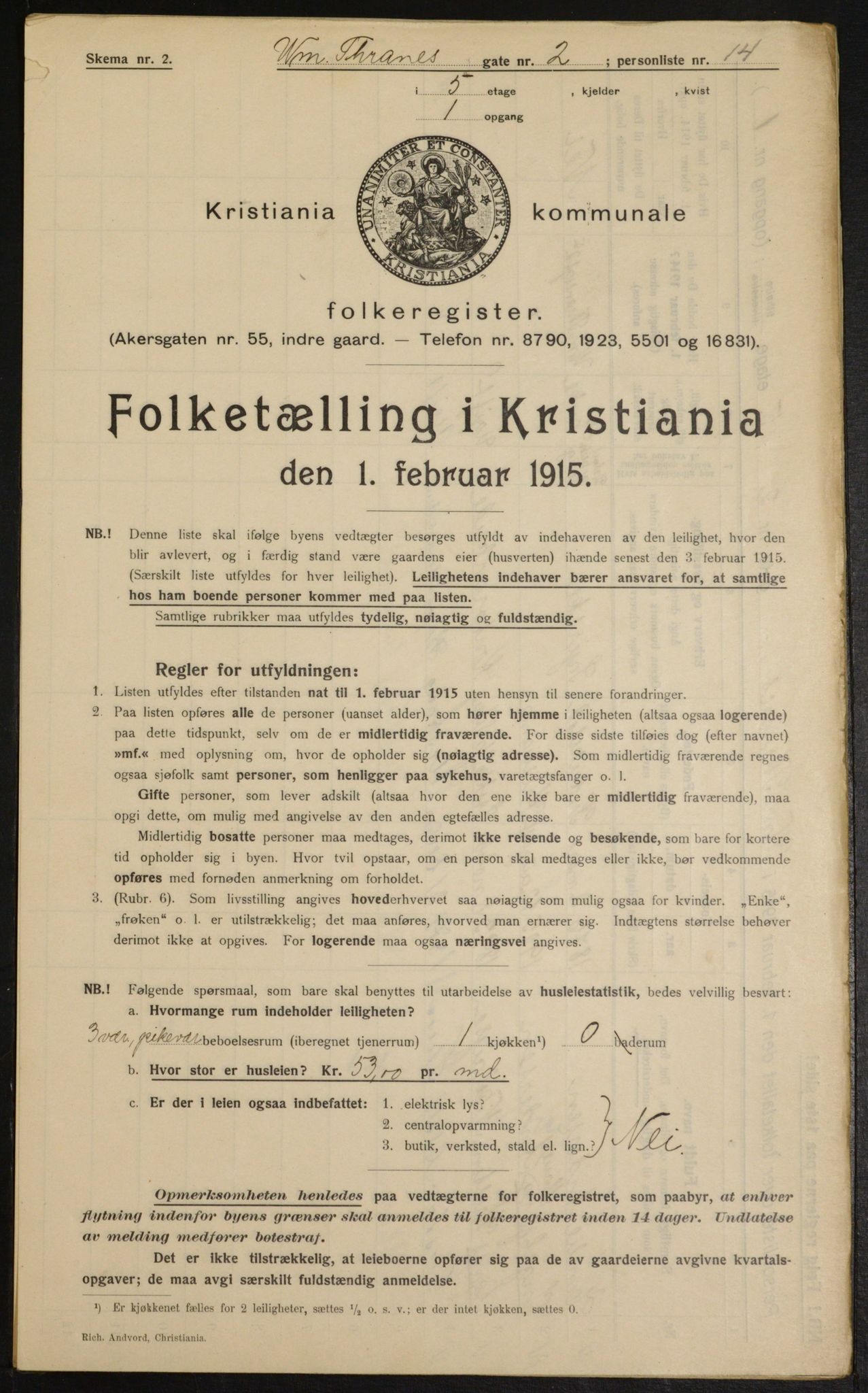 OBA, Municipal Census 1915 for Kristiania, 1915, p. 126834