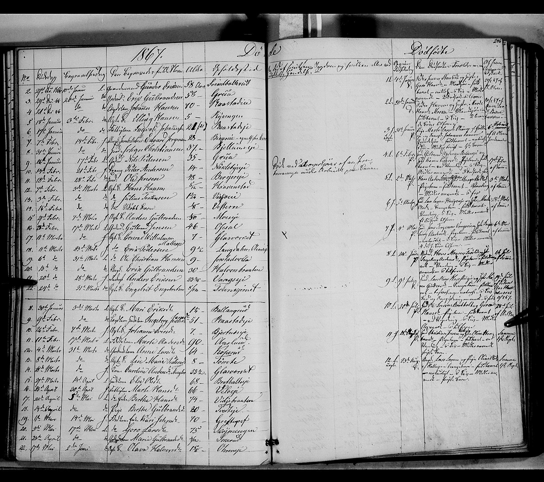 Jevnaker prestekontor, SAH/PREST-116/H/Ha/Haa/L0007: Parish register (official) no. 7, 1858-1876, p. 246