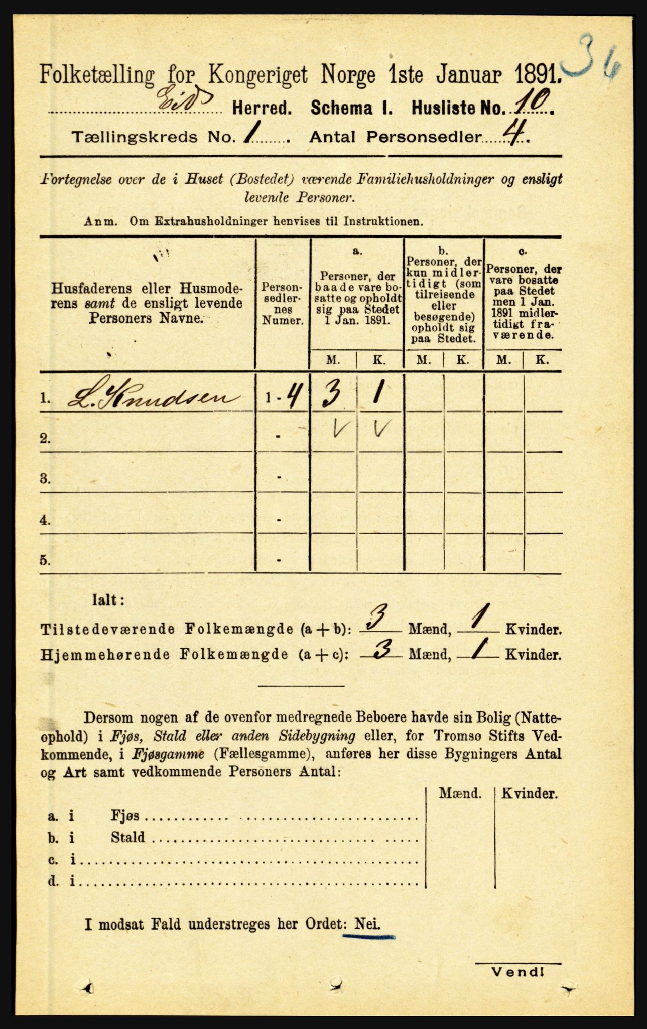 RA, 1891 census for 1443 Eid, 1891, p. 51