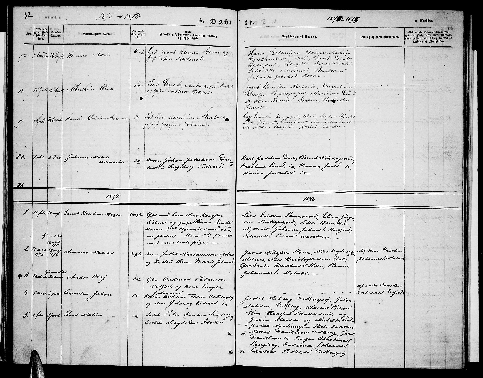 Ministerialprotokoller, klokkerbøker og fødselsregistre - Nordland, AV/SAT-A-1459/884/L1196: Parish register (copy) no. 884C02, 1860-1887, p. 32