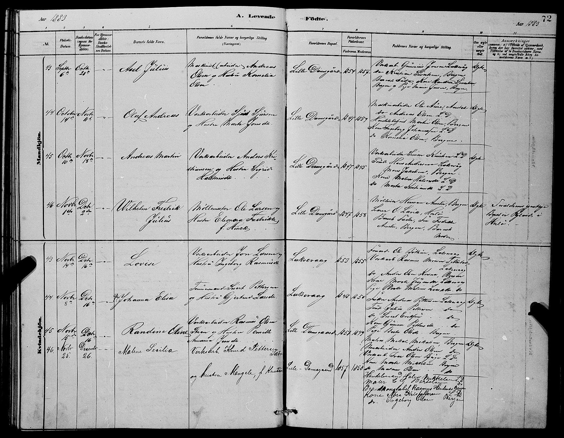 Laksevåg Sokneprestembete, SAB/A-76501/H/Ha/Hab/Haba/L0002: Parish register (copy) no. A 2, 1877-1887, p. 72