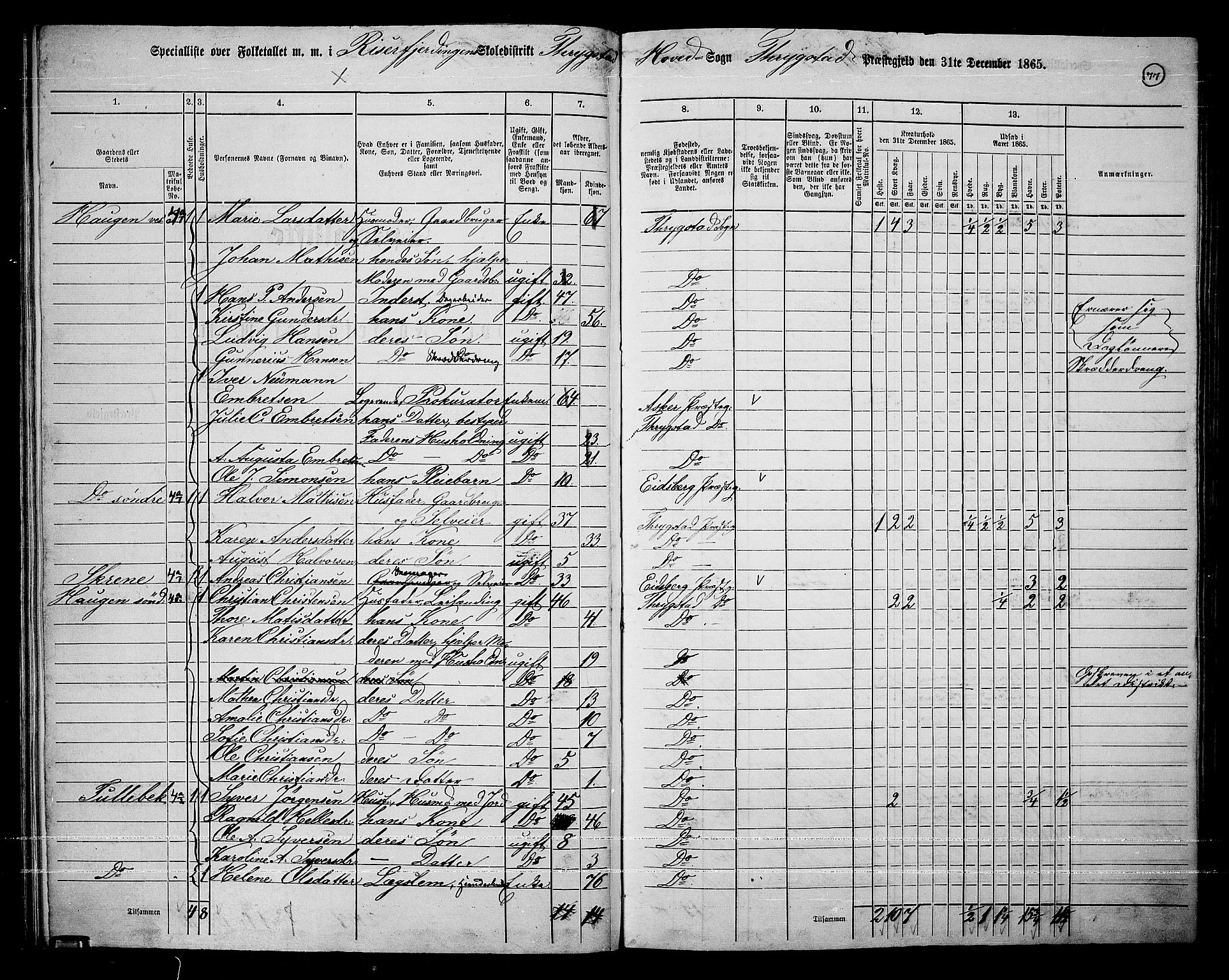 RA, 1865 census for Trøgstad, 1865, p. 66