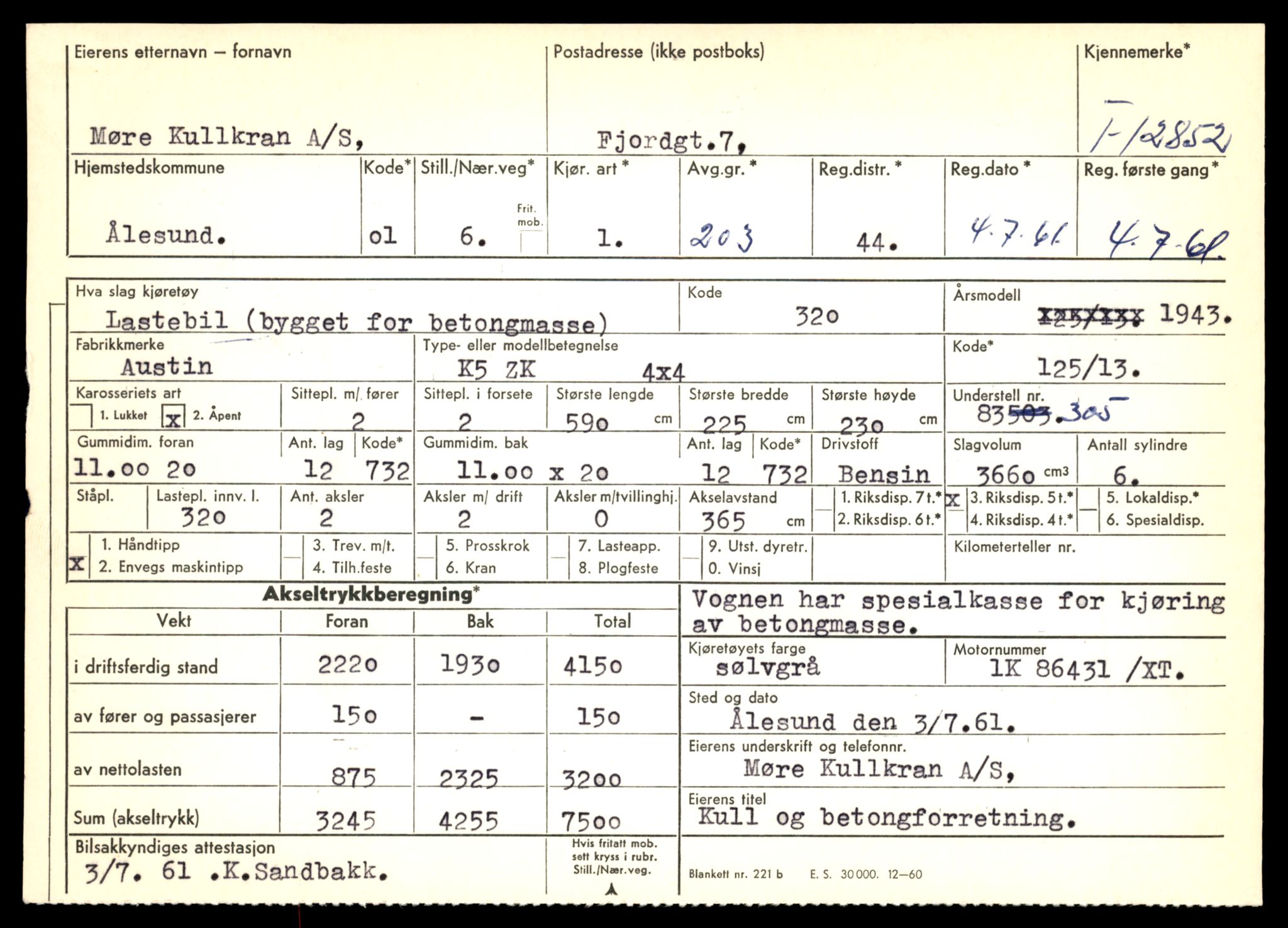 Møre og Romsdal vegkontor - Ålesund trafikkstasjon, AV/SAT-A-4099/F/Fe/L0036: Registreringskort for kjøretøy T 12831 - T 13030, 1927-1998, p. 439
