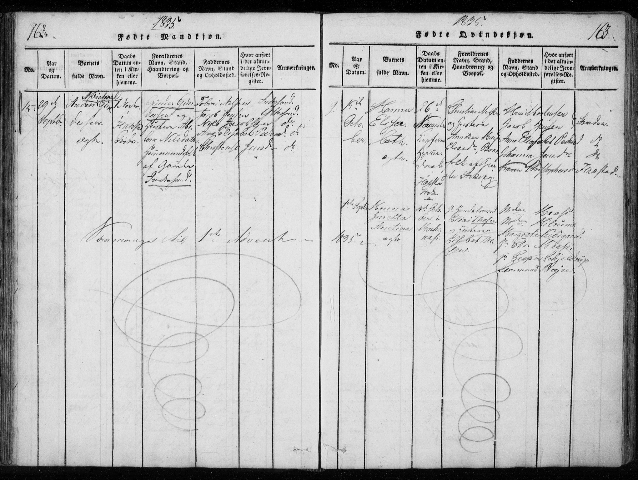 Ministerialprotokoller, klokkerbøker og fødselsregistre - Nordland, AV/SAT-A-1459/885/L1201: Parish register (official) no. 885A02, 1820-1837, p. 162-163