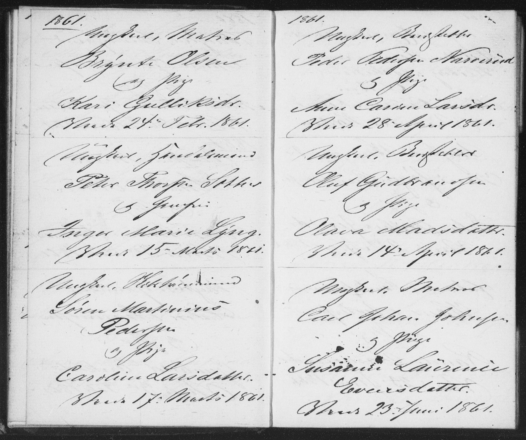 Bragernes kirkebøker, SAKO/A-6/H/Ha/L0004: Banns register no. 4, 1860-1866