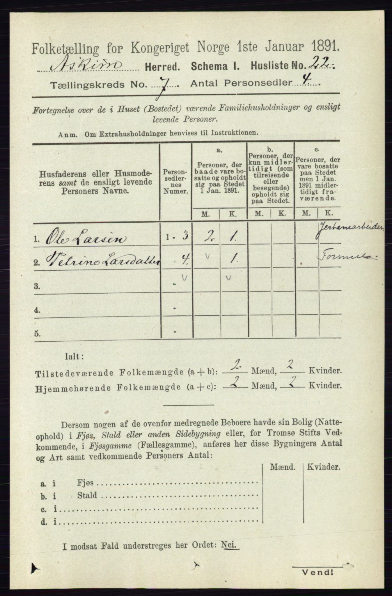 RA, 1891 census for 0124 Askim, 1891, p. 1000