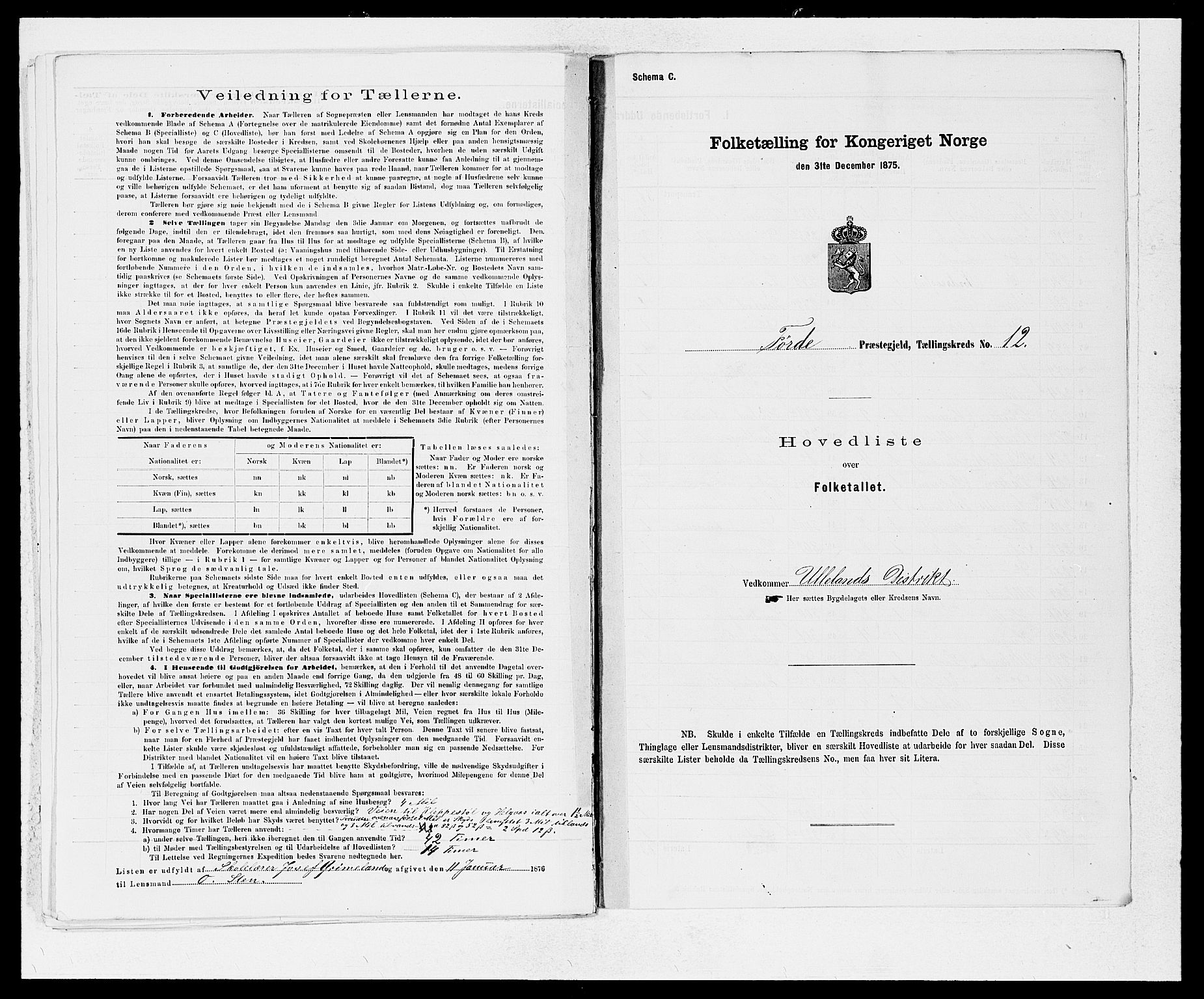 SAB, 1875 census for 1432P Førde, 1875, p. 26