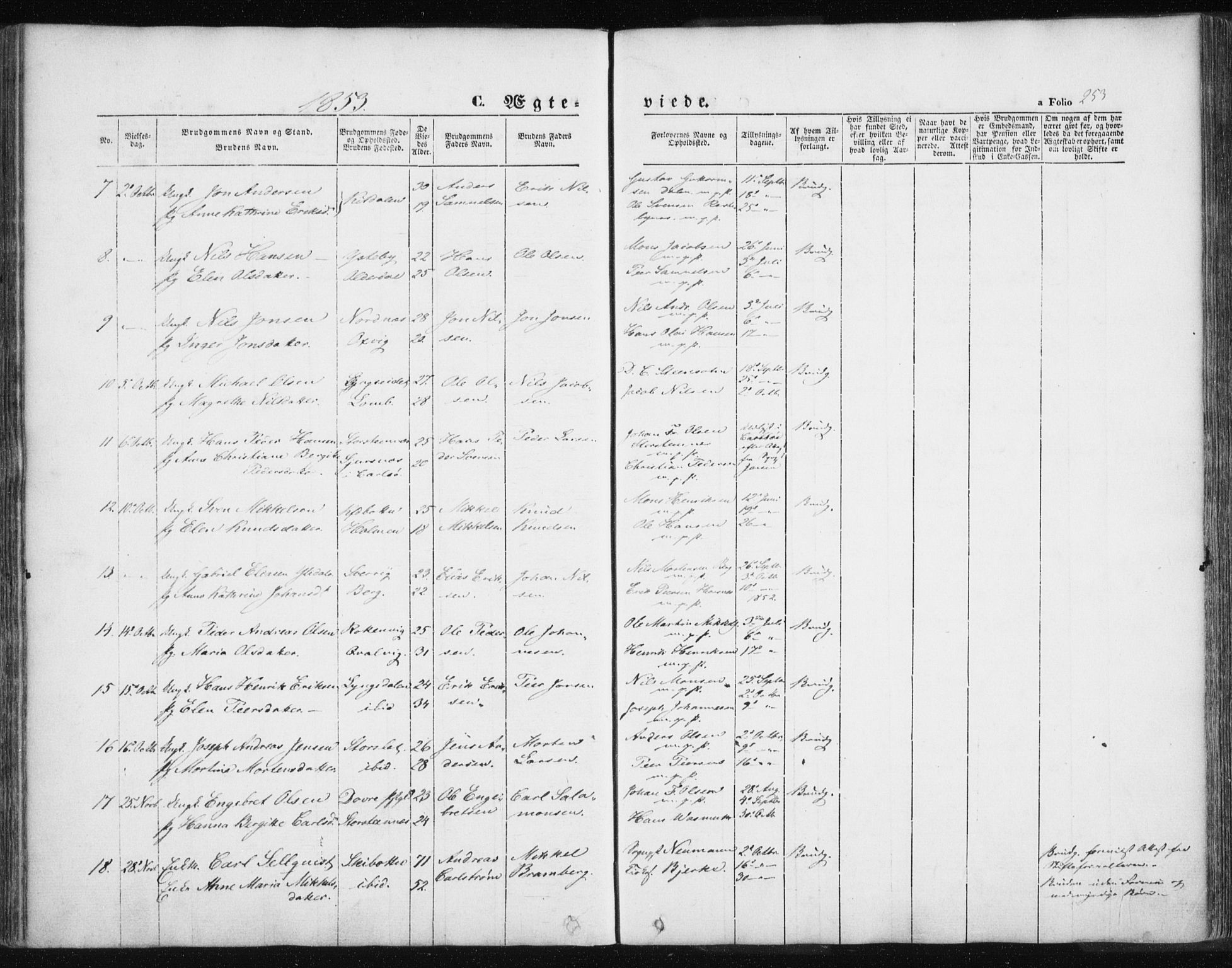 Lyngen sokneprestembete, AV/SATØ-S-1289/H/He/Hea/L0004kirke: Parish register (official) no. 4, 1839-1858, p. 253