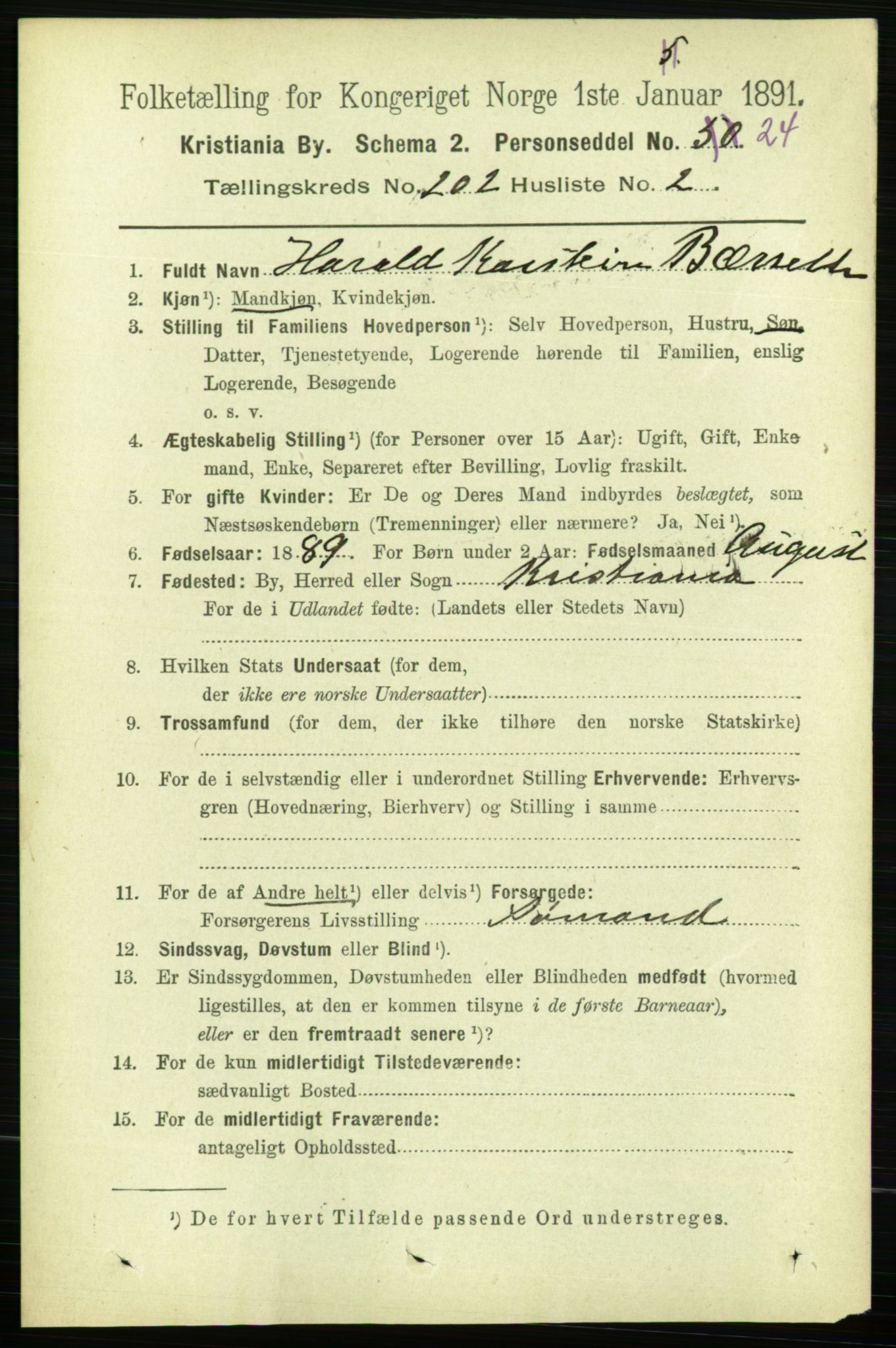 RA, 1891 census for 0301 Kristiania, 1891, p. 121570