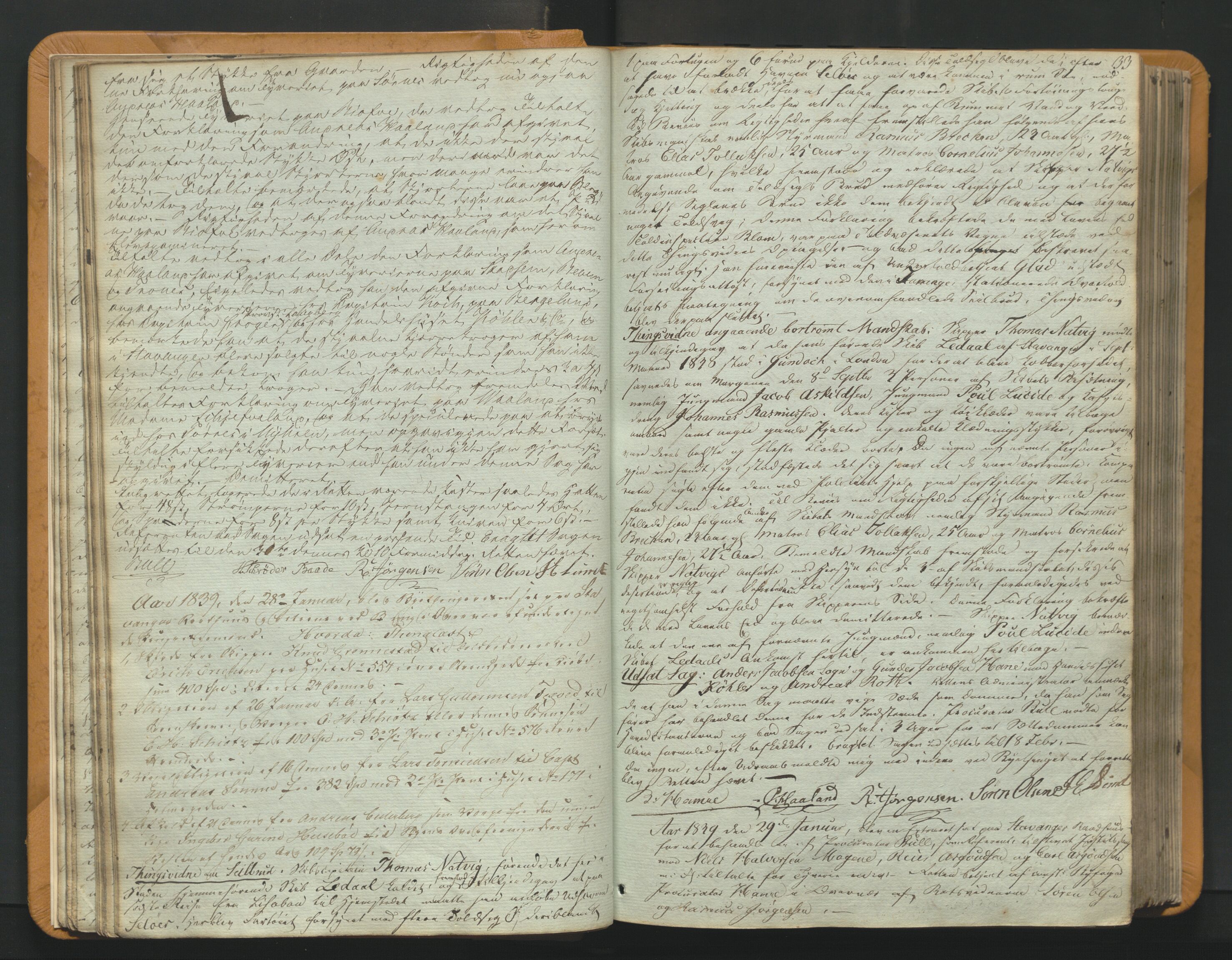 Stavanger byfogd, AV/SAST-A-101408/001/3/30/30BA/L0054: Bytingprotkoll, 1838-1843, p. 32b-33a