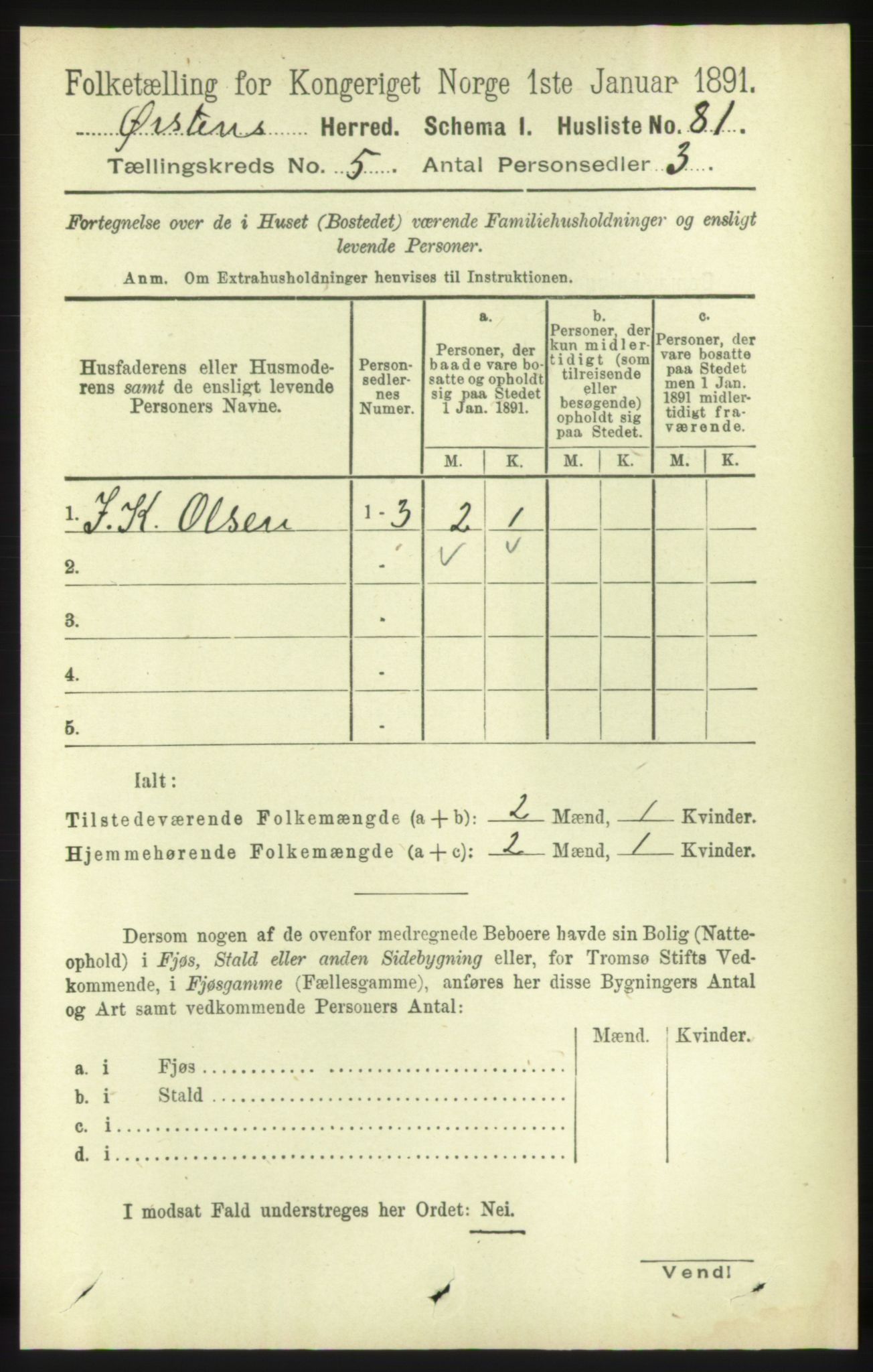 RA, 1891 census for 1520 Ørsta, 1891, p. 2270