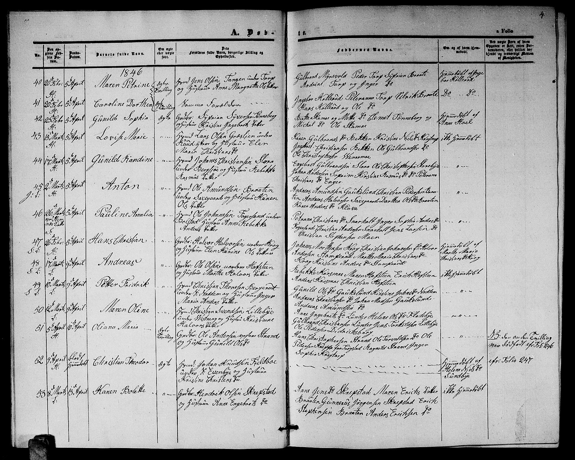 Høland prestekontor Kirkebøker, SAO/A-10346a/G/Ga/L0003: Parish register (copy) no. I 3, 1846-1853, p. 4