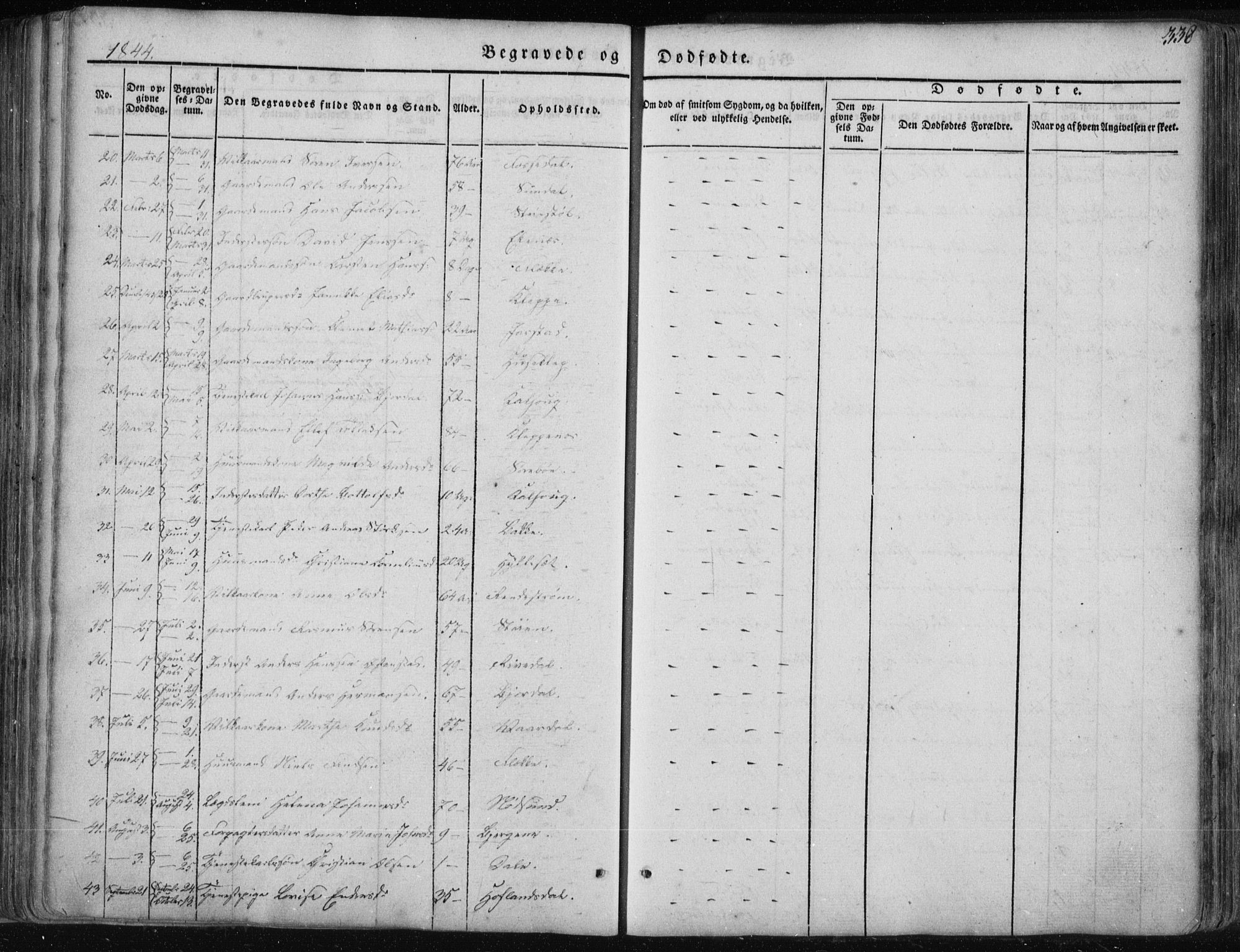 Fjaler sokneprestembete, AV/SAB-A-79801/H/Haa/Haaa/L0006: Parish register (official) no. A 6, 1835-1884, p. 338