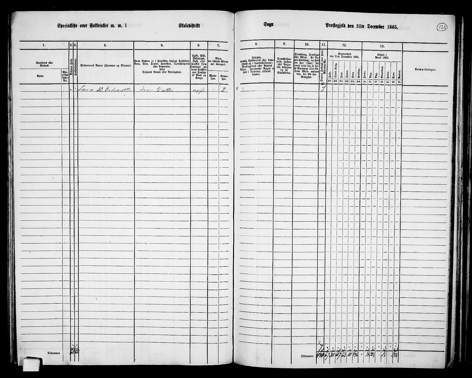 RA, 1865 census for Lenvik, 1865, p. 110