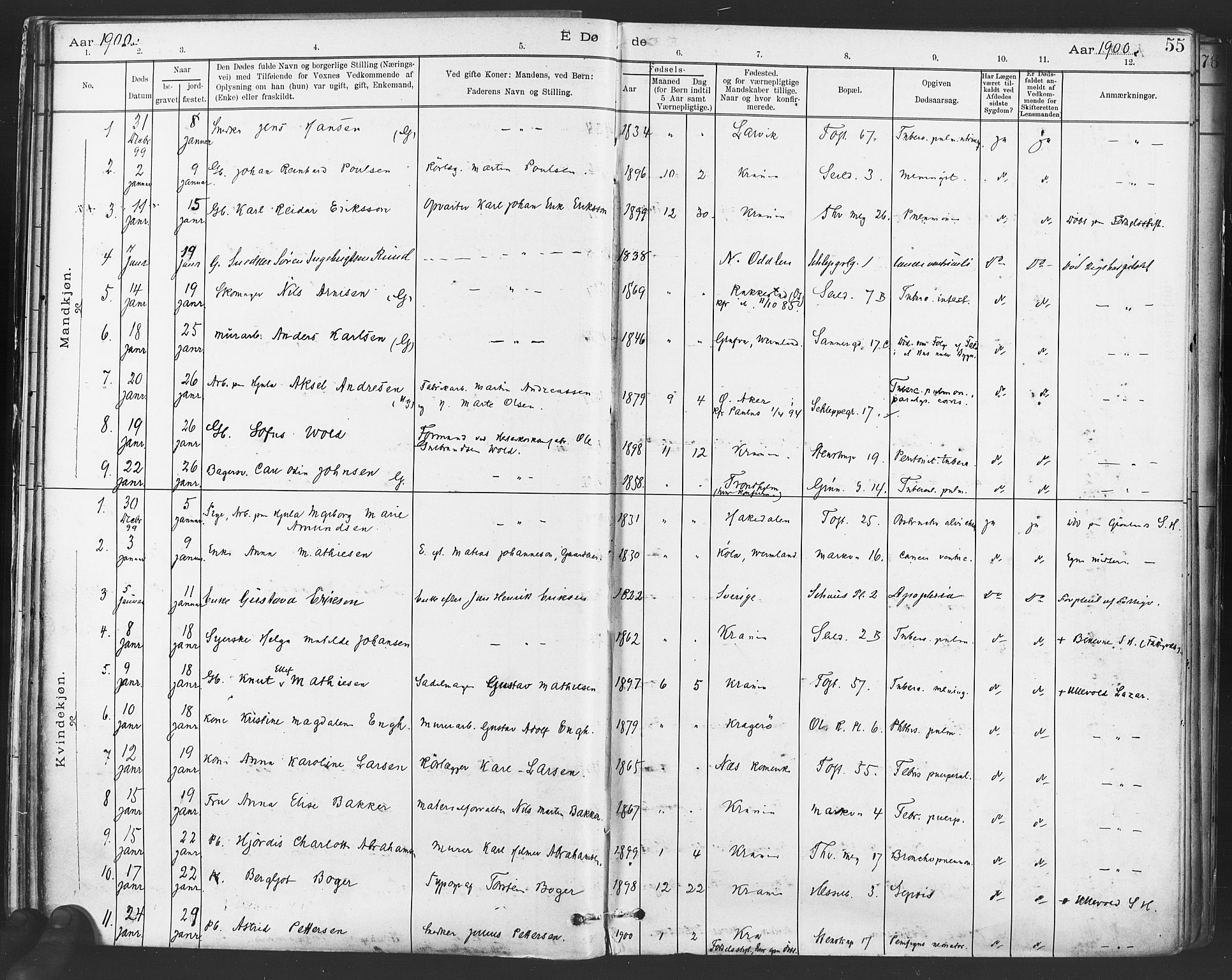 Paulus prestekontor Kirkebøker, AV/SAO-A-10871/F/Fa/L0012: Parish register (official) no. 12, 1897-1908, p. 55