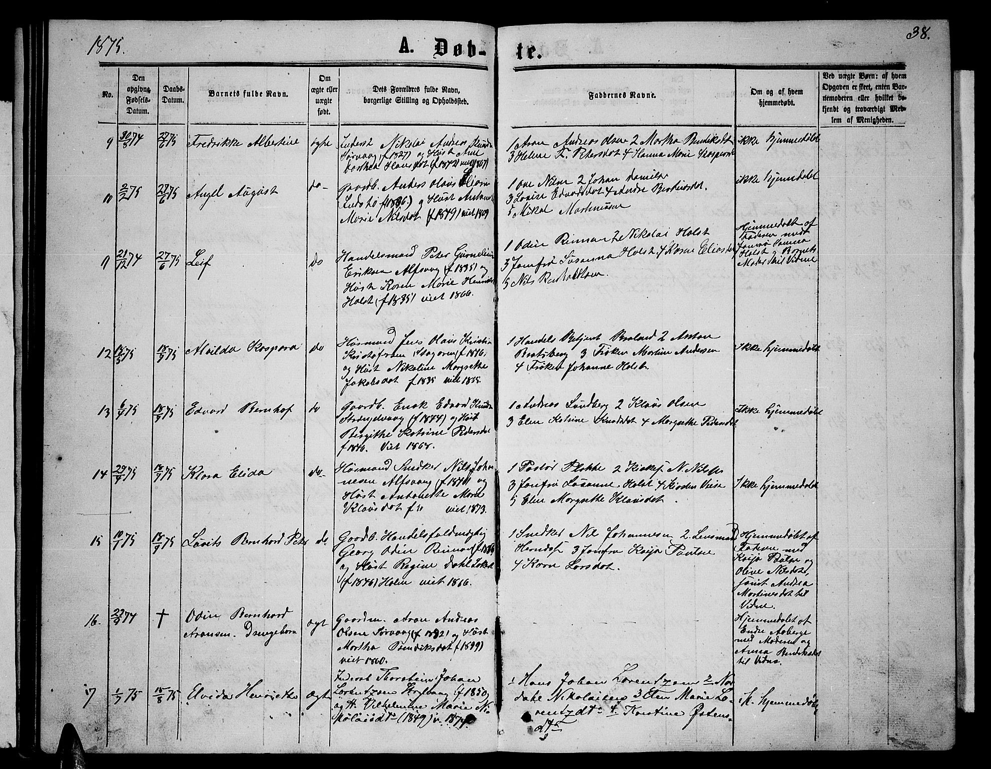 Ministerialprotokoller, klokkerbøker og fødselsregistre - Nordland, AV/SAT-A-1459/894/L1358: Parish register (copy) no. 894C01, 1864-1877, p. 38