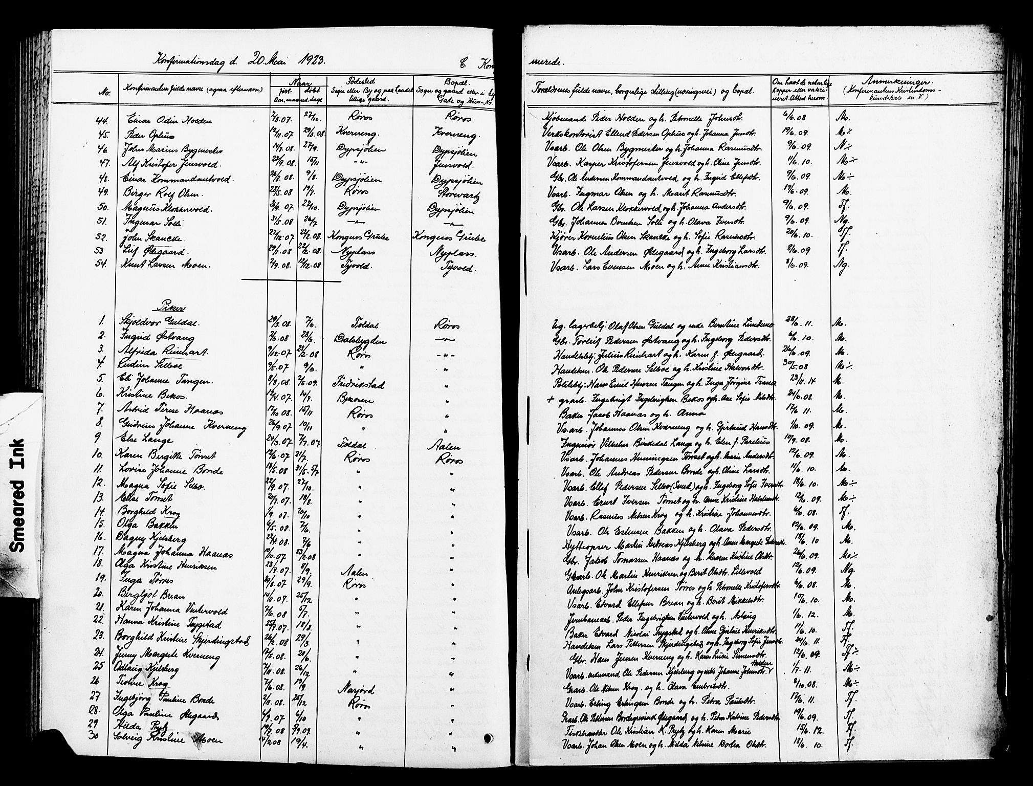 Ministerialprotokoller, klokkerbøker og fødselsregistre - Sør-Trøndelag, AV/SAT-A-1456/681/L0942: Parish register (copy) no. 681C06, 1906-1925, p. 214b