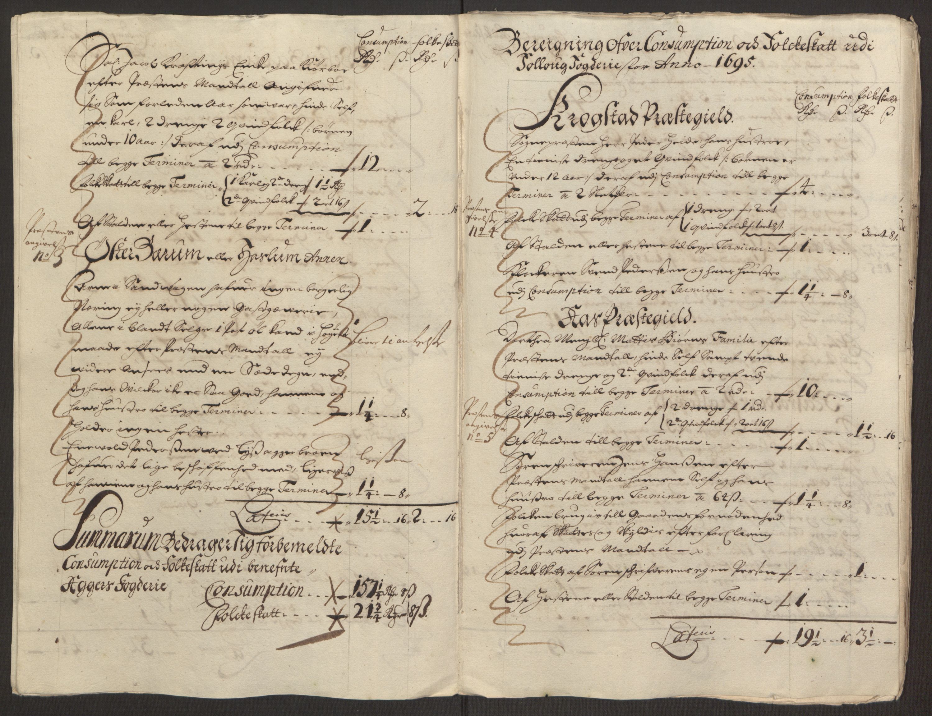 Rentekammeret inntil 1814, Reviderte regnskaper, Fogderegnskap, AV/RA-EA-4092/R10/L0439: Fogderegnskap Aker og Follo, 1695, p. 195