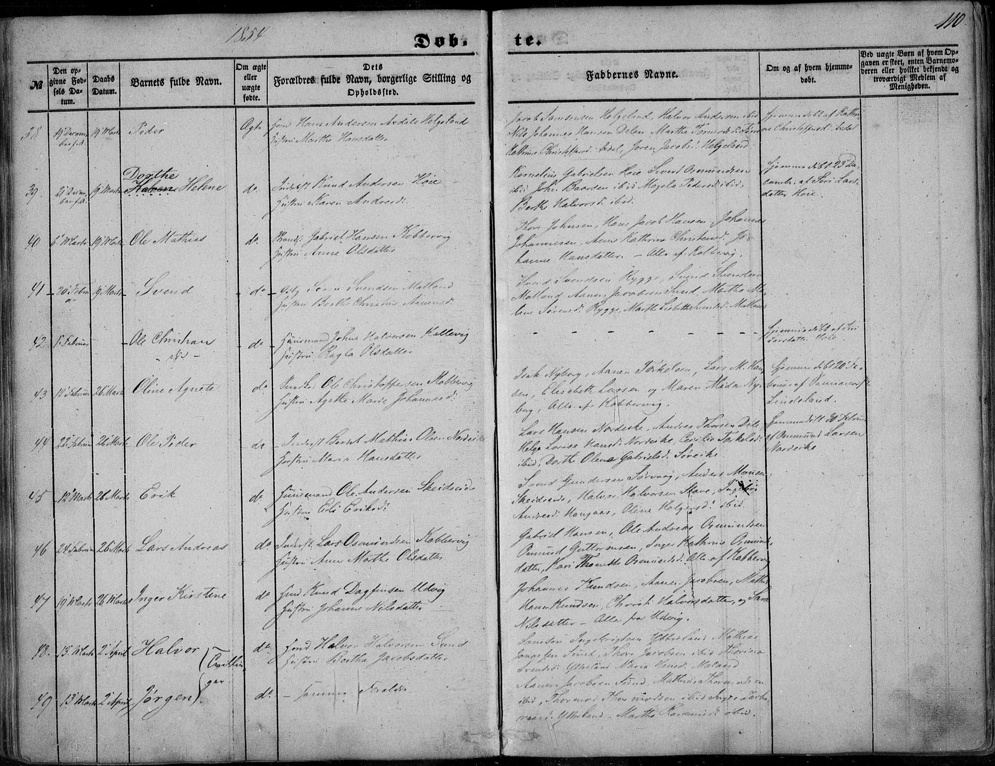 Avaldsnes sokneprestkontor, AV/SAST-A -101851/H/Ha/Haa/L0008: Parish register (official) no. A 8, 1847-1857, p. 110