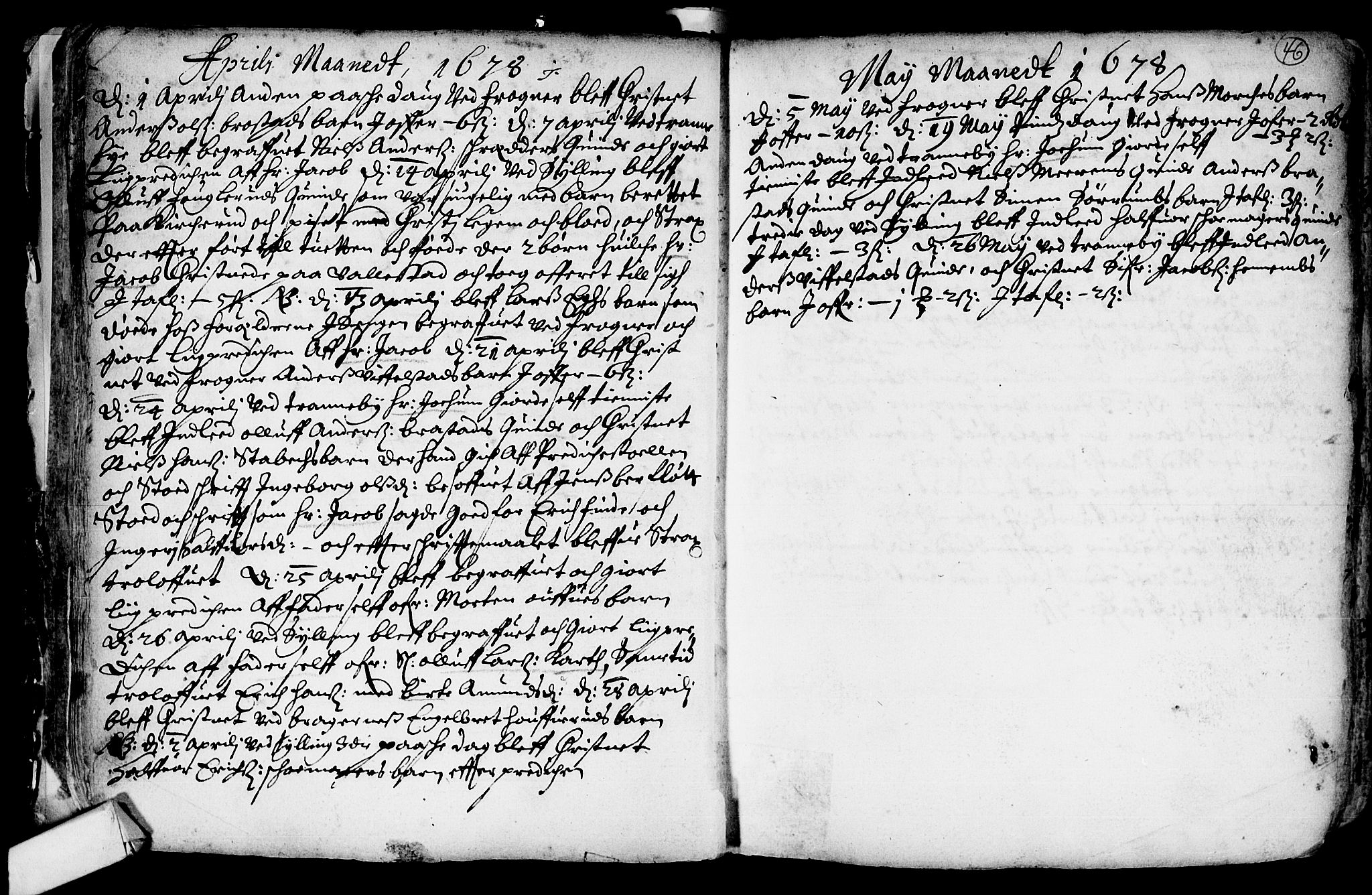 Lier kirkebøker, AV/SAKO-A-230/F/Fa/L0001: Parish register (official) no. I 1, 1672-1701, p. 46