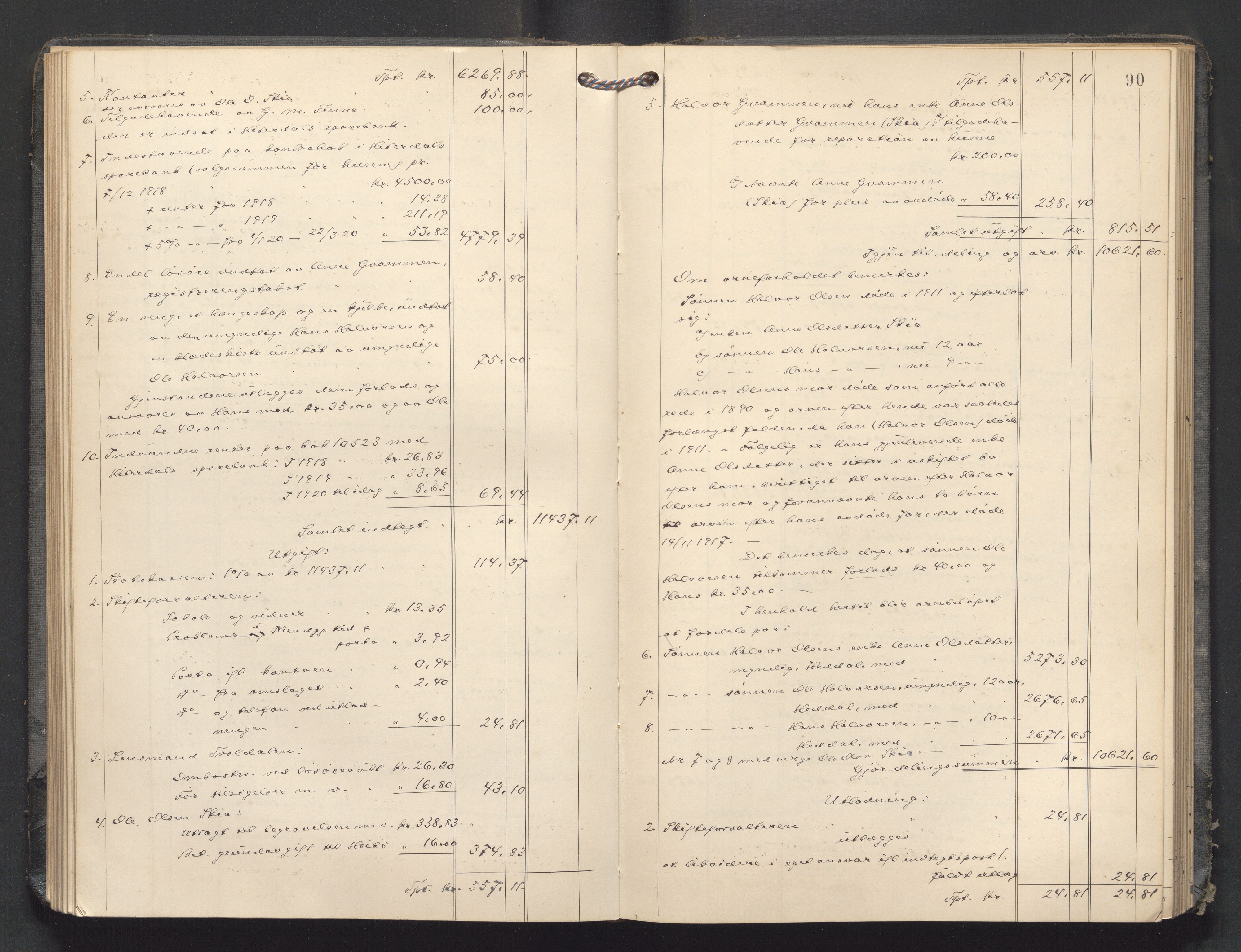 Nedre Telemark sorenskriveri, AV/SAKO-A-135/H/Hb/Hbe/L0008: Skifteutlodningsprotokoll, 1916-1922, p. 89b-90a