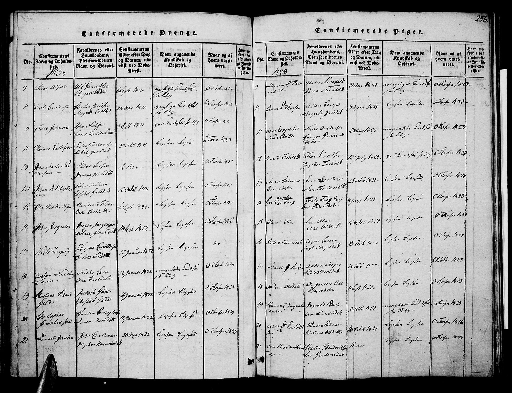 Risør sokneprestkontor, AV/SAK-1111-0035/F/Fa/L0002: Parish register (official) no. A 2, 1815-1839, p. 256