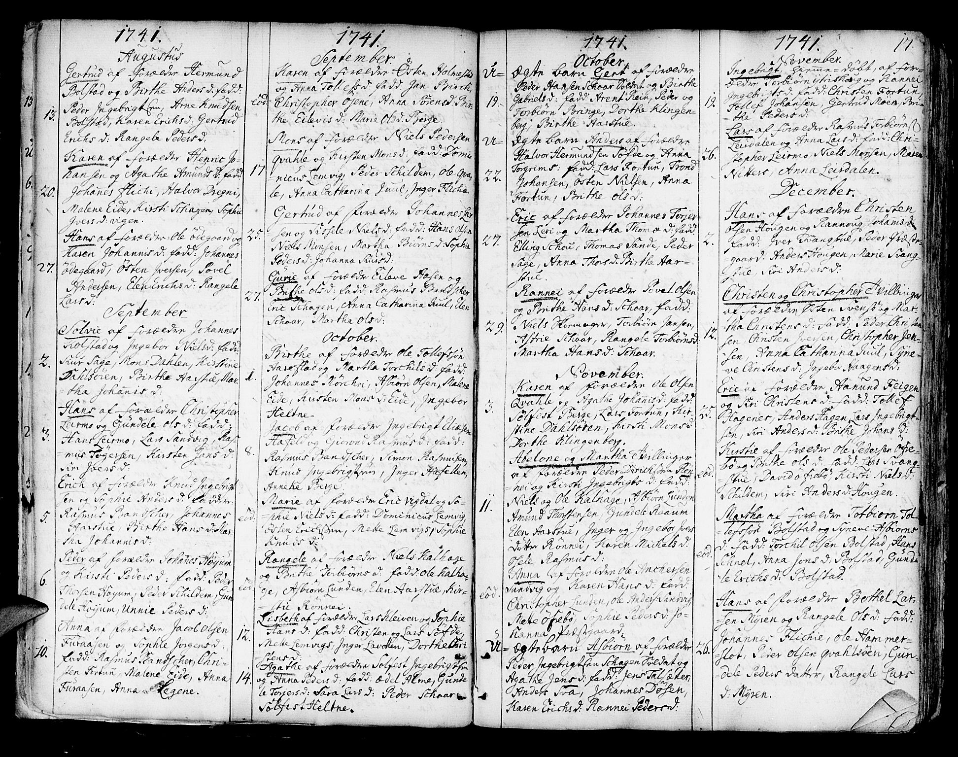 Luster sokneprestembete, AV/SAB-A-81101/H/Haa/Haaa/L0001: Parish register (official) no. A 1, 1731-1803, p. 17