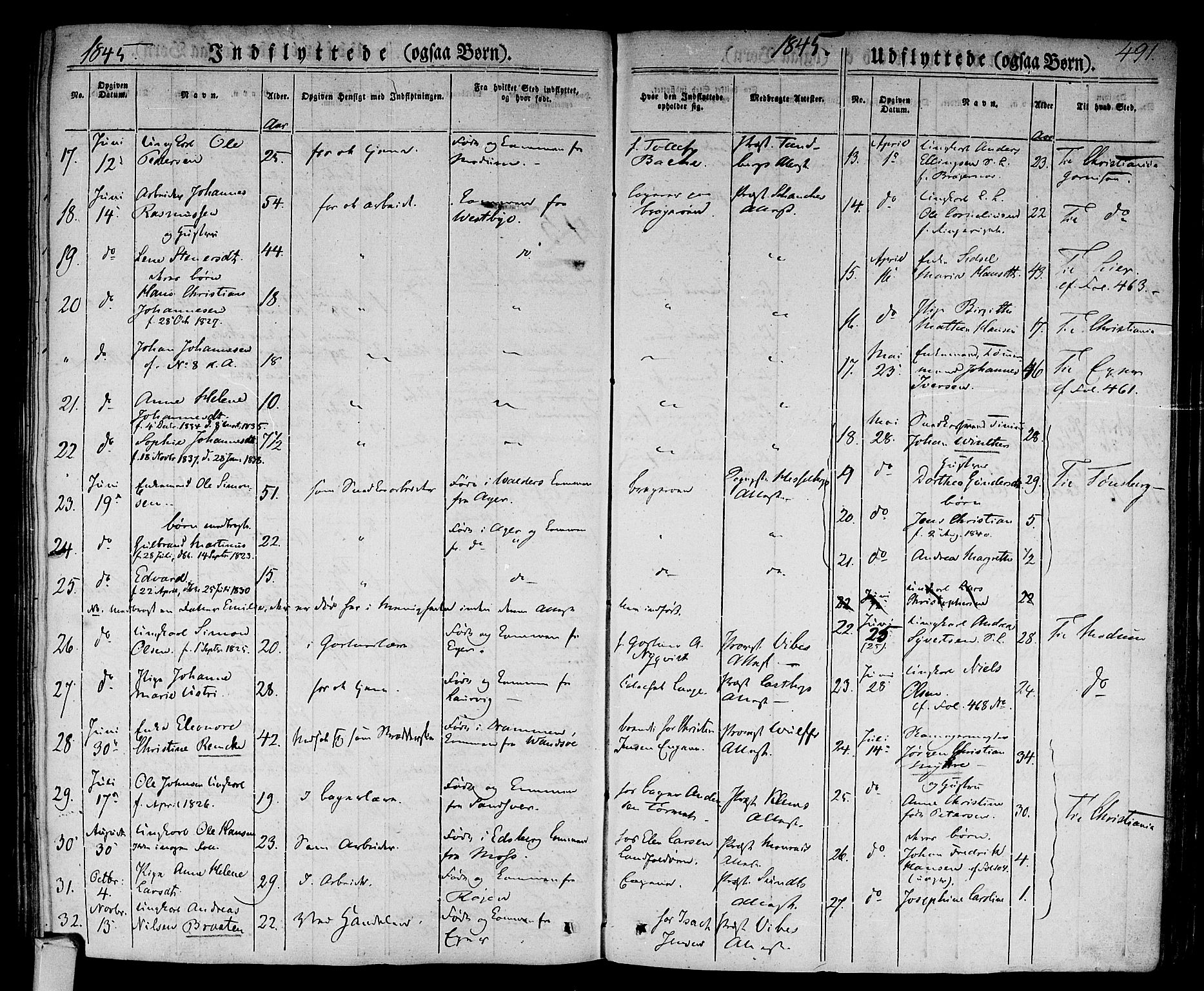 Bragernes kirkebøker, AV/SAKO-A-6/F/Fb/L0001: Parish register (official) no. II 1, 1830-1847, p. 491