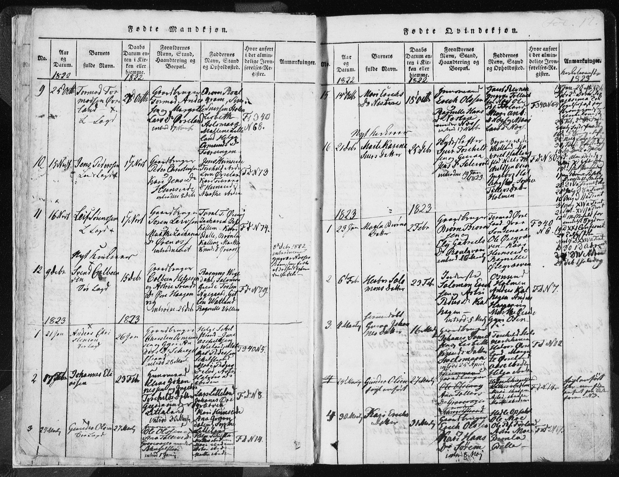 Vikedal sokneprestkontor, SAST/A-101840/01/IV: Parish register (official) no. A 3, 1817-1850, p. 12