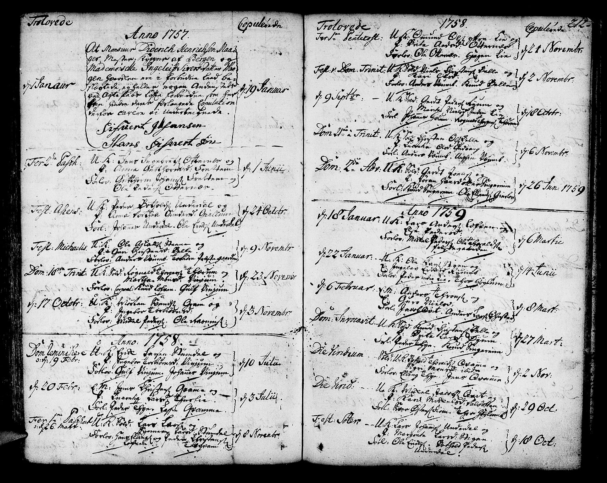 Aurland sokneprestembete, SAB/A-99937/H/Ha/Haa/L0004: Parish register (official) no. A 4, 1756-1801, p. 212