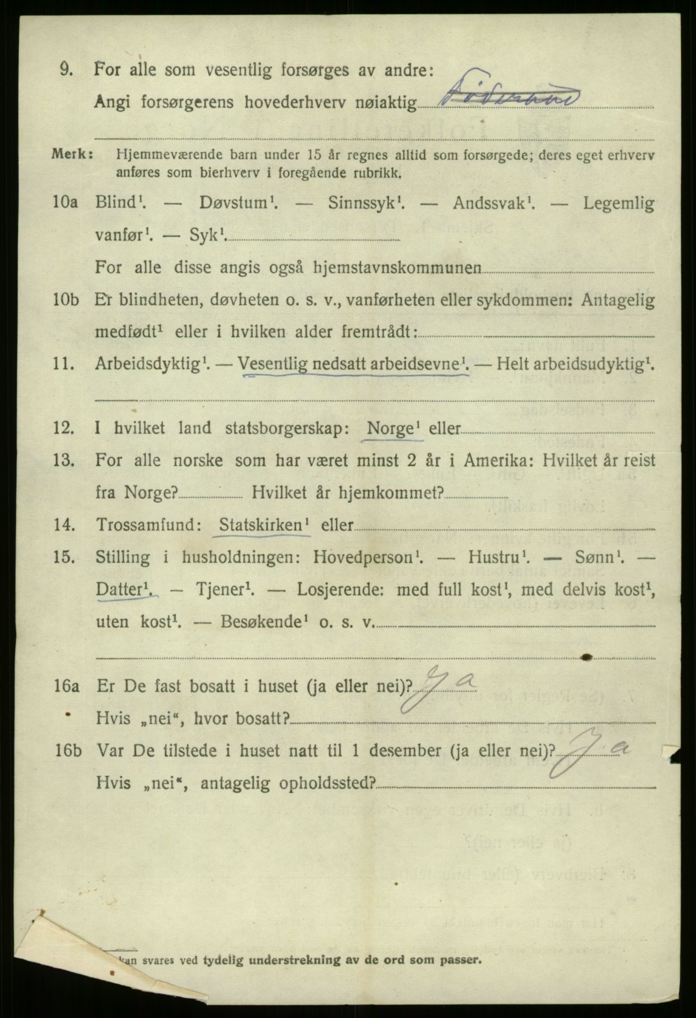 SAB, 1920 census for Bremanger, 1920, p. 7051