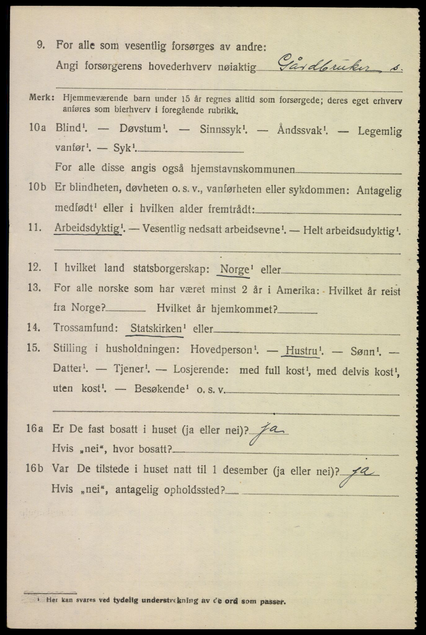 SAK, 1920 census for Åseral, 1920, p. 2049