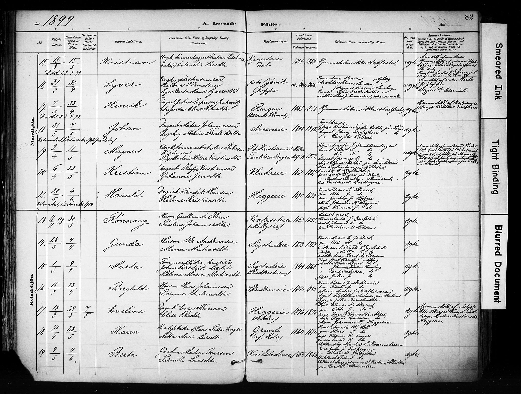 Biri prestekontor, AV/SAH-PREST-096/H/Ha/Haa/L0009: Parish register (official) no. 9, 1887-1900, p. 82