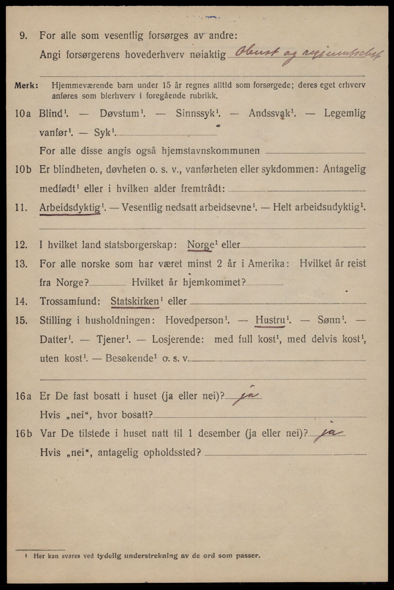 SAT, 1920 census for Trondheim, 1920, p. 45263