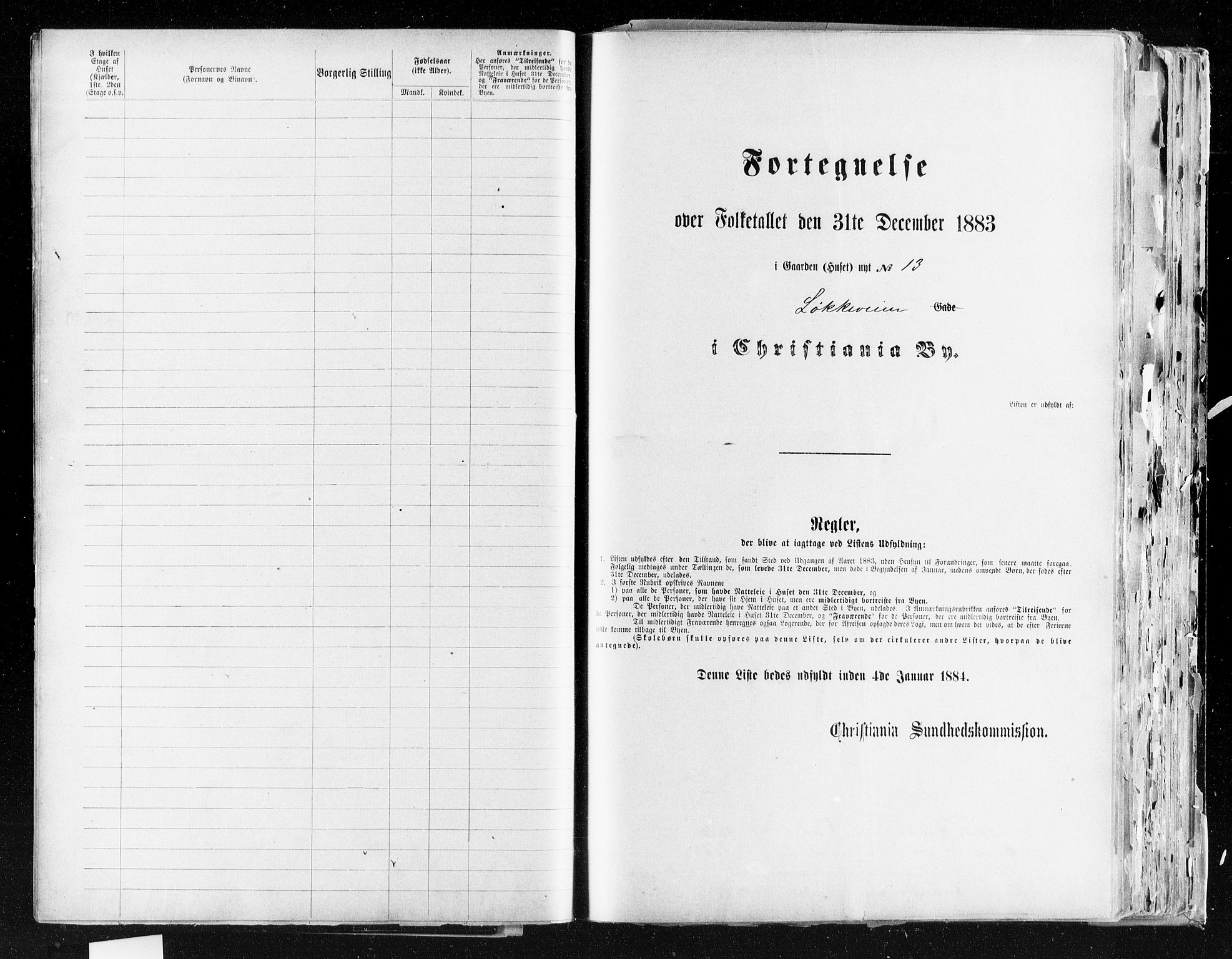 OBA, Municipal Census 1883 for Kristiania, 1883, p. 2603