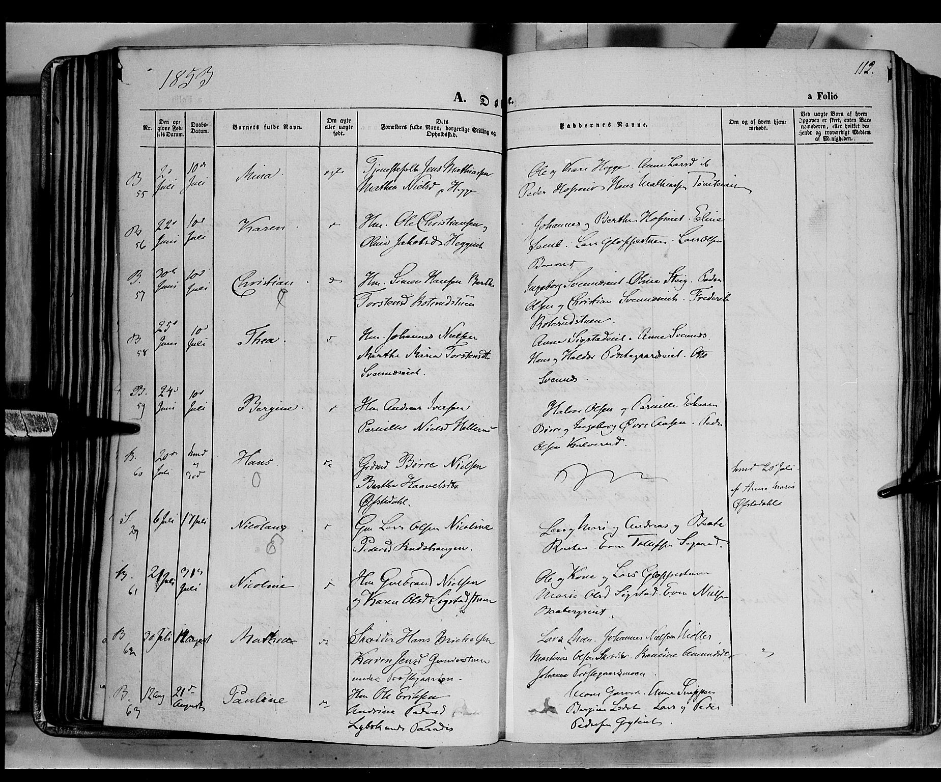 Biri prestekontor, AV/SAH-PREST-096/H/Ha/Haa/L0005: Parish register (official) no. 5, 1843-1854, p. 112