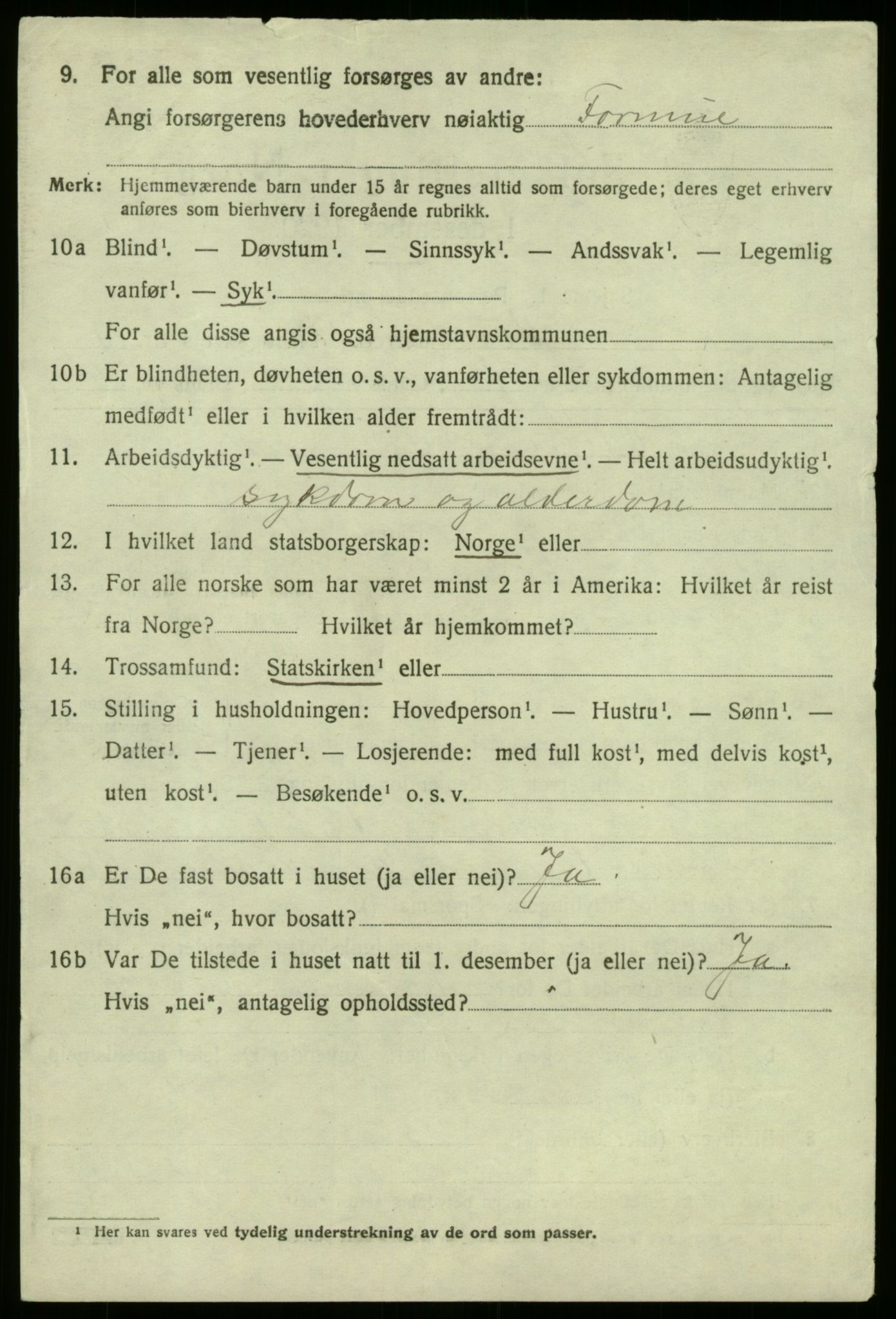 SAB, 1920 census for Vik, 1920, p. 6320