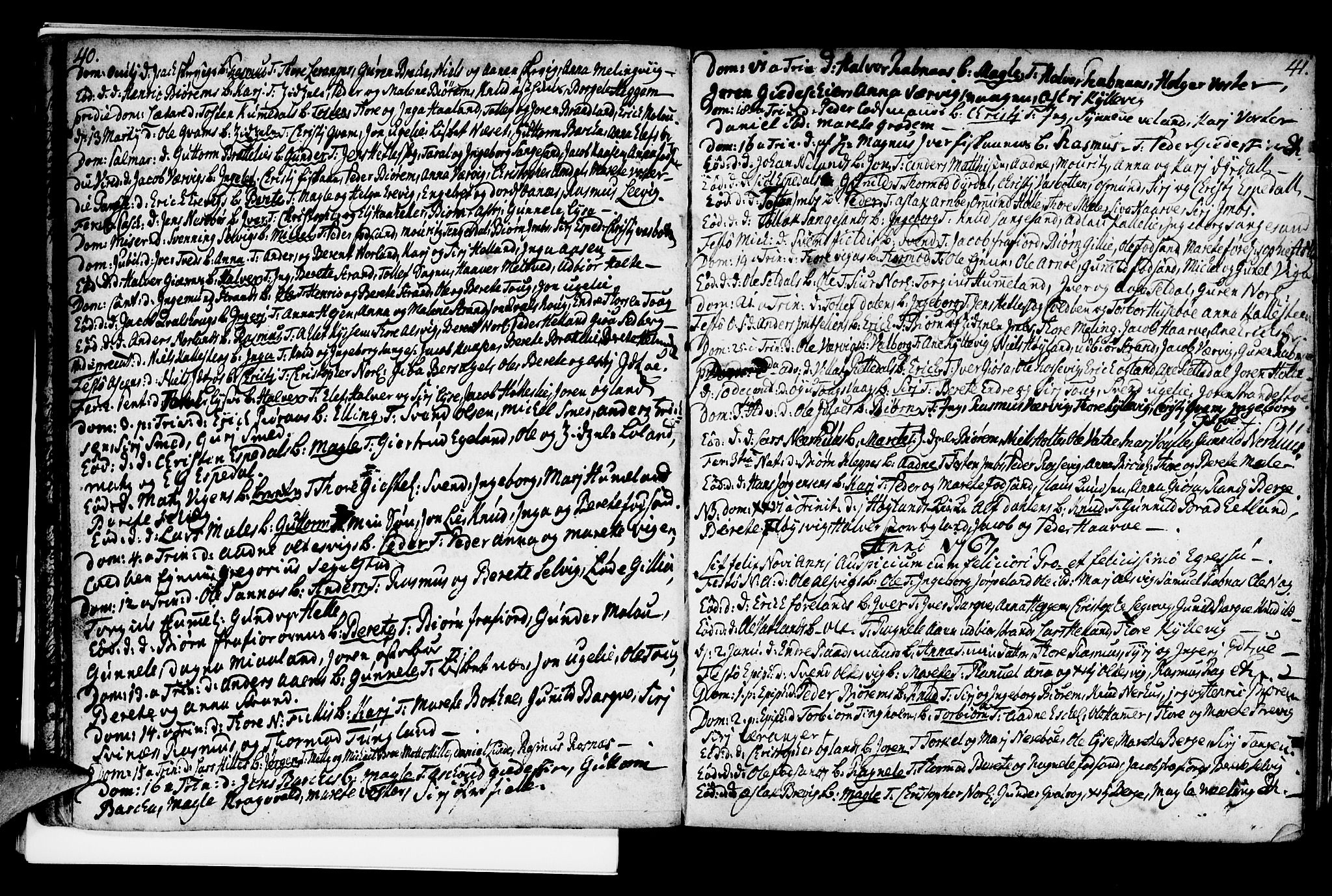 Strand sokneprestkontor, SAST/A-101828/H/Ha/Haa/L0002: Parish register (official) no. A 2, 1744-1768, p. 40-41