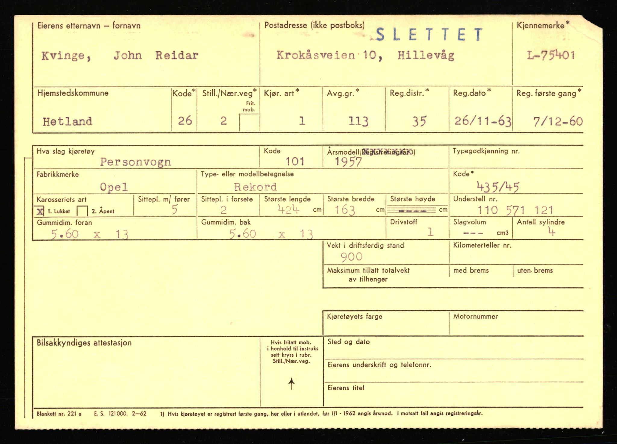 Stavanger trafikkstasjon, AV/SAST-A-101942/0/F/L0068: L-75000 - L-76799, 1930-1971, p. 543