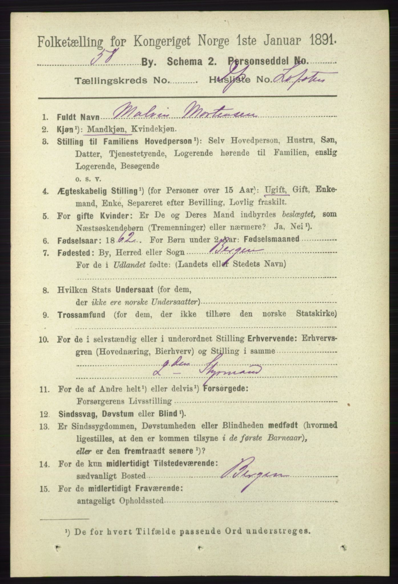 RA, 1891 census for 1902 Tromsø, 1891, p. 7482