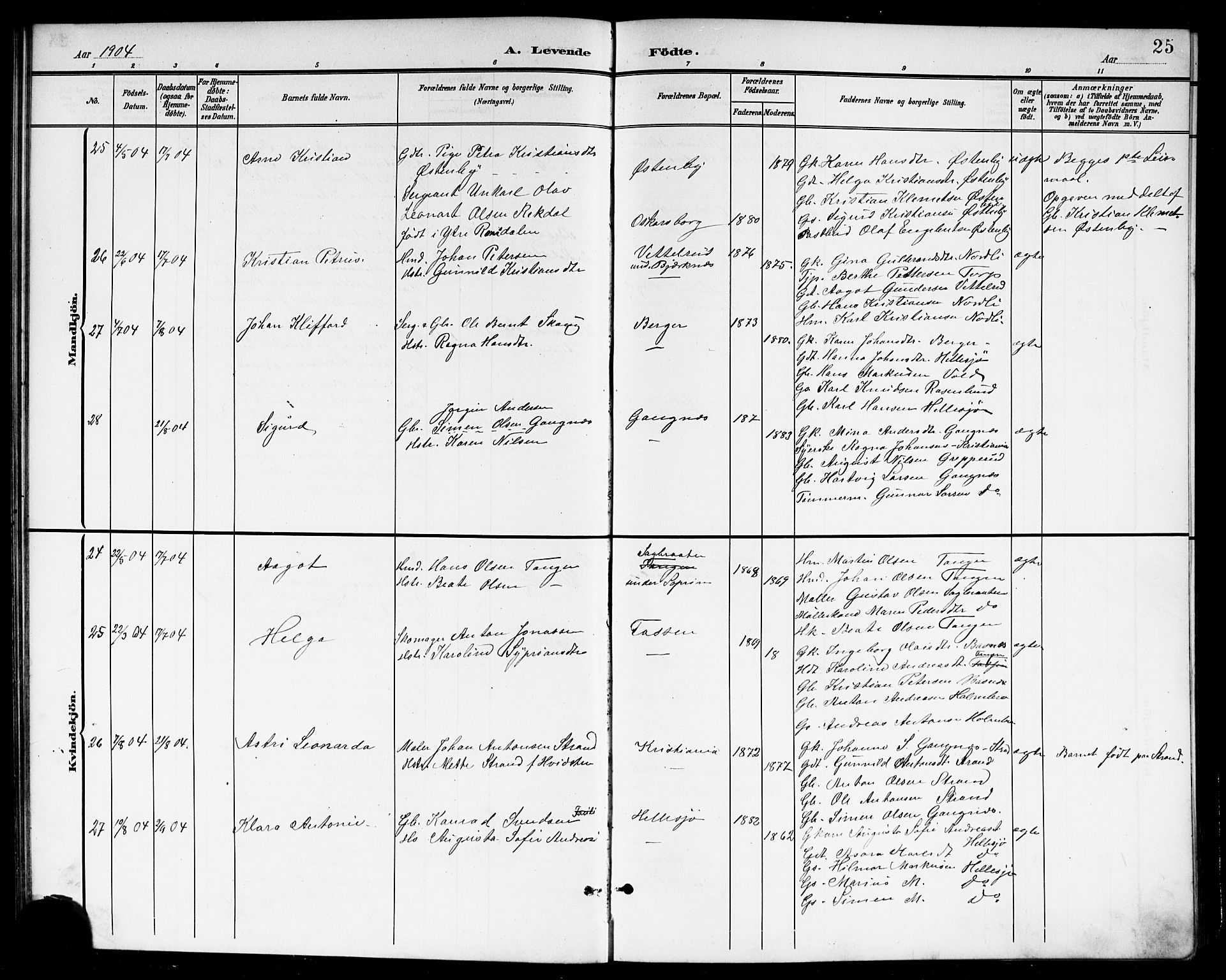 Høland prestekontor Kirkebøker, AV/SAO-A-10346a/G/Gb/L0001: Parish register (copy) no. II 1, 1902-1919, p. 25