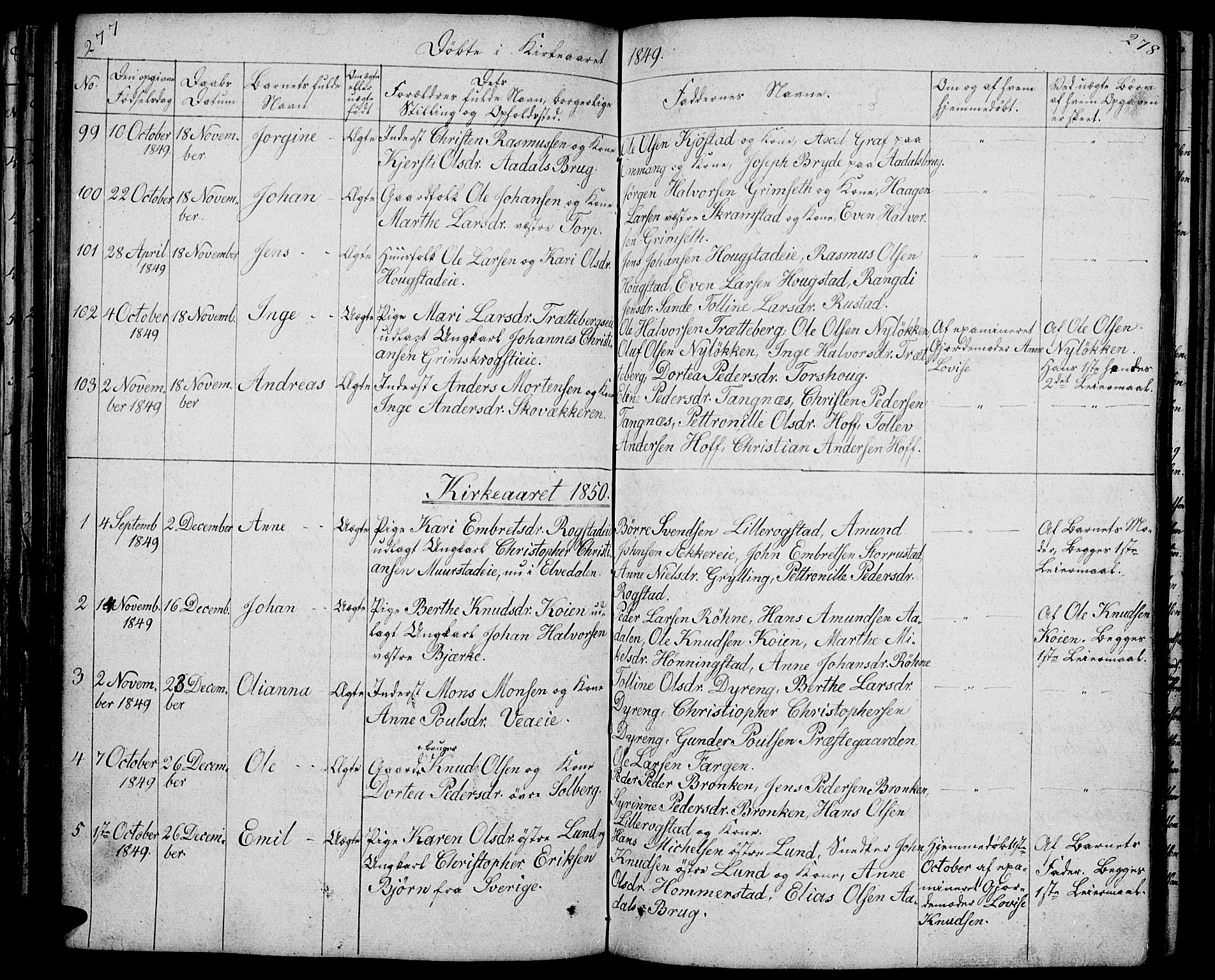 Løten prestekontor, AV/SAH-PREST-022/L/La/L0002: Parish register (copy) no. 2, 1832-1850, p. 277-278