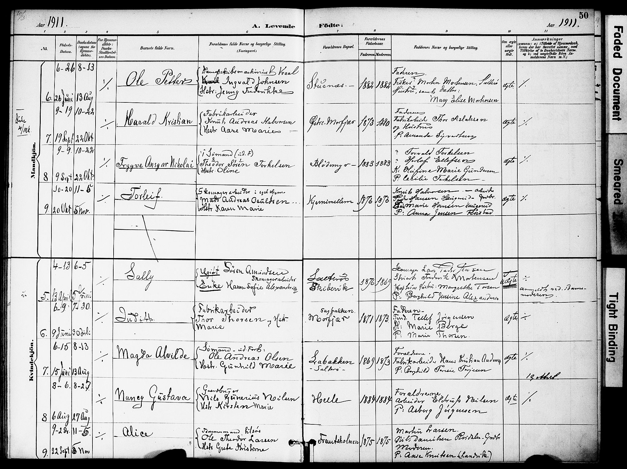 Austre Moland sokneprestkontor, AV/SAK-1111-0001/F/Fa/Fab/L0002: Parish register (official) no. A 2, 1894-1919, p. 50