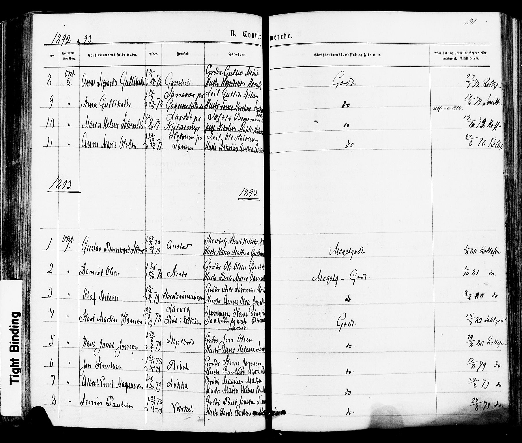Siljan kirkebøker, SAKO/A-300/F/Fa/L0002: Parish register (official) no. 2, 1870-1895, p. 131