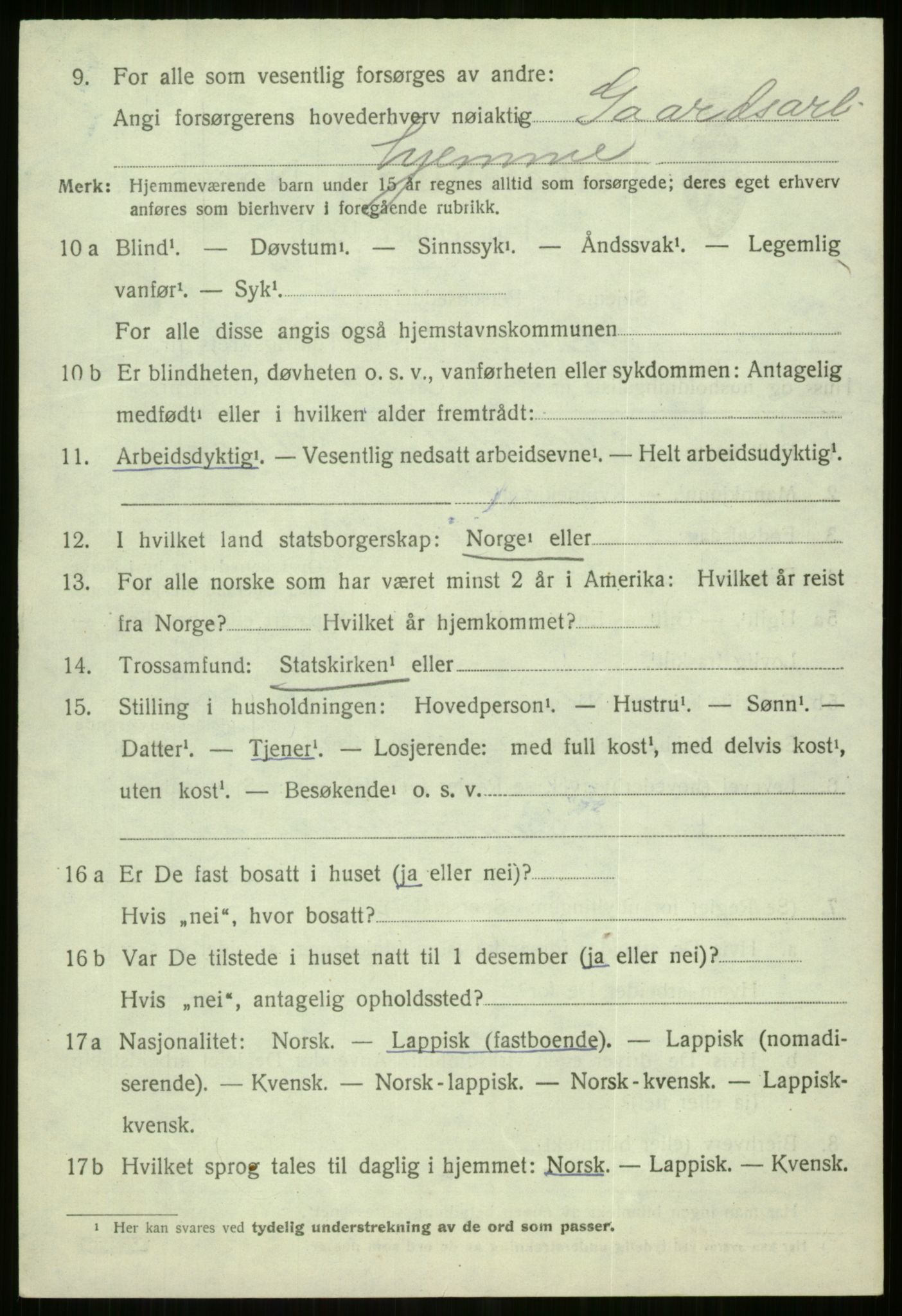 SATØ, 1920 census for Sørfjord, 1920, p. 2731