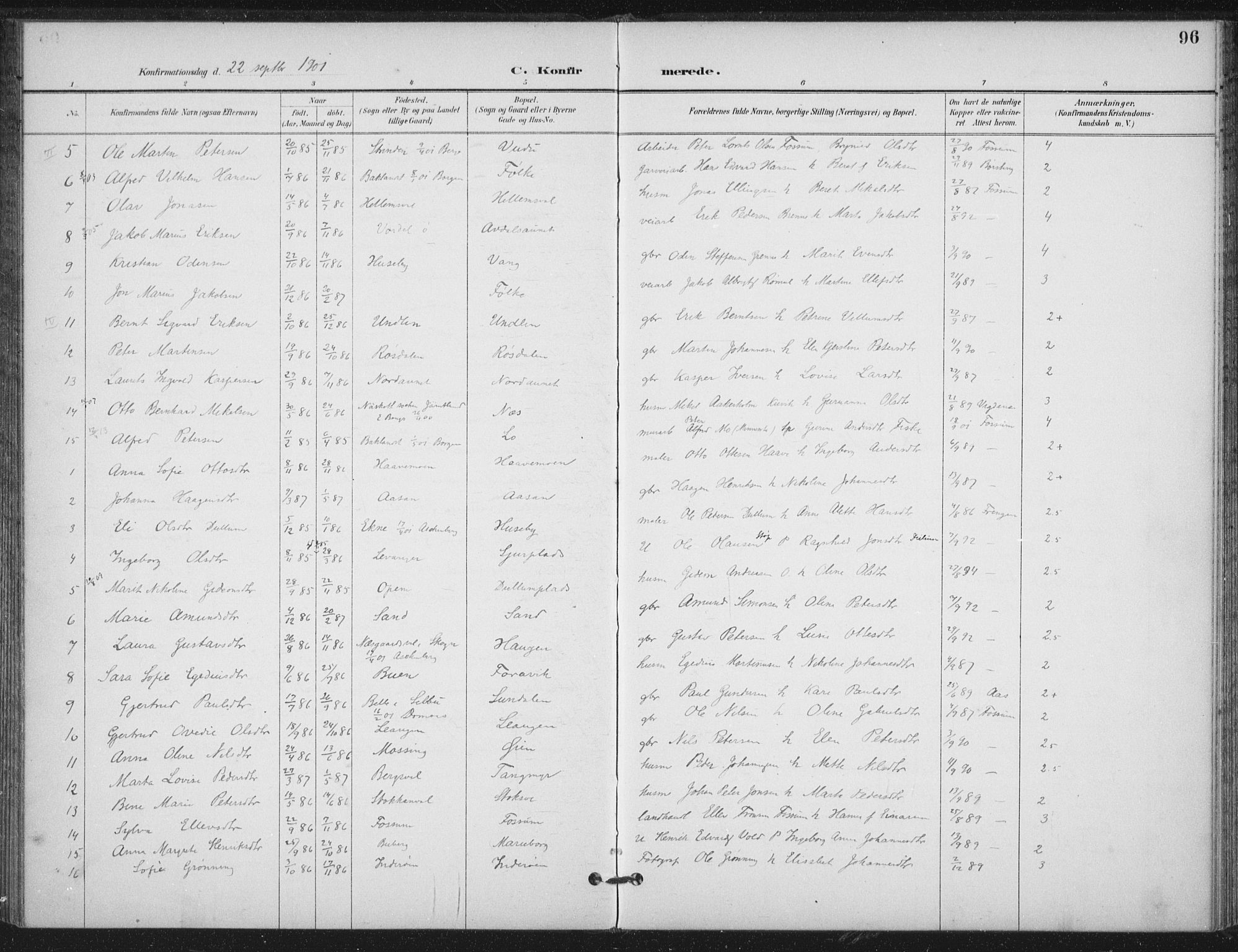 Ministerialprotokoller, klokkerbøker og fødselsregistre - Nord-Trøndelag, SAT/A-1458/714/L0131: Parish register (official) no. 714A02, 1896-1918, p. 96